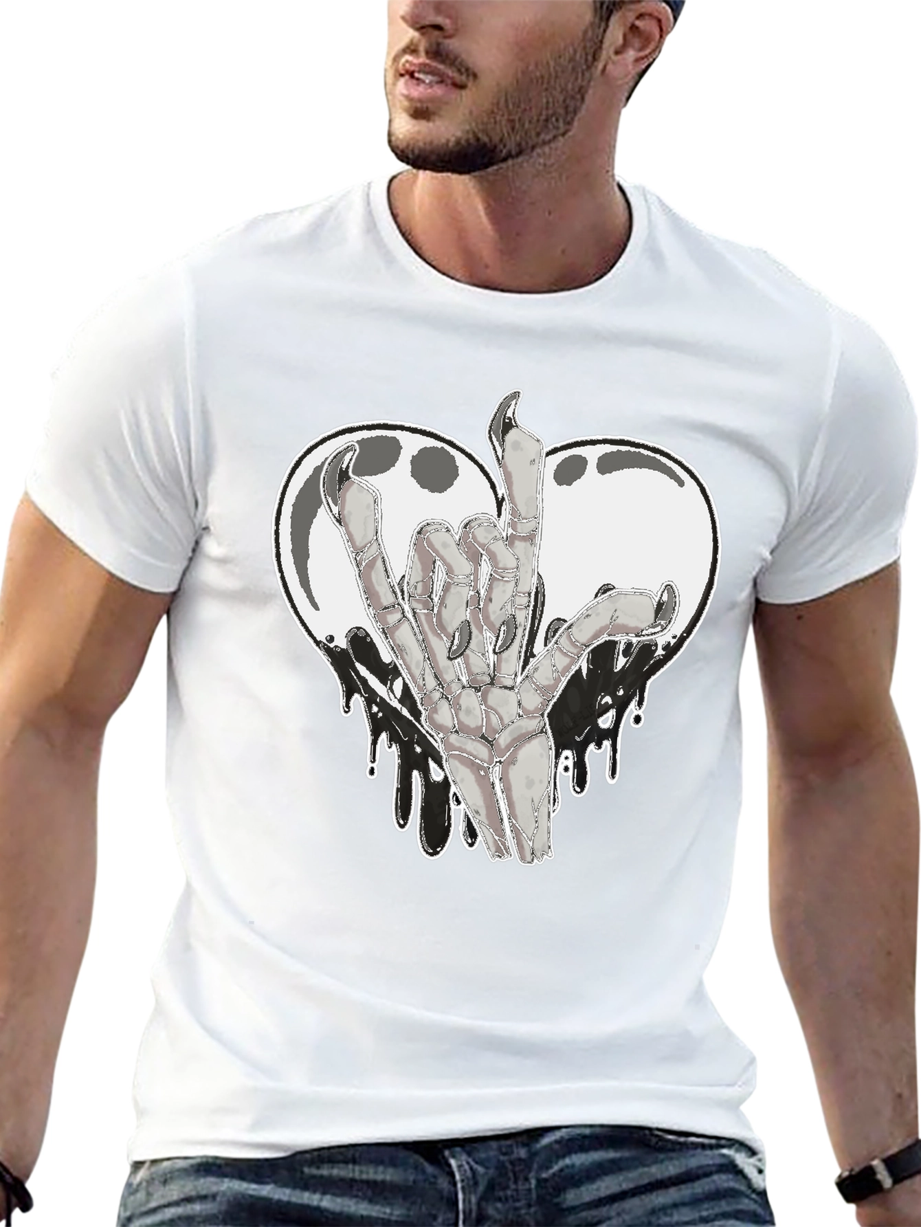 Rock On Skeleton Hand Graphic Tee