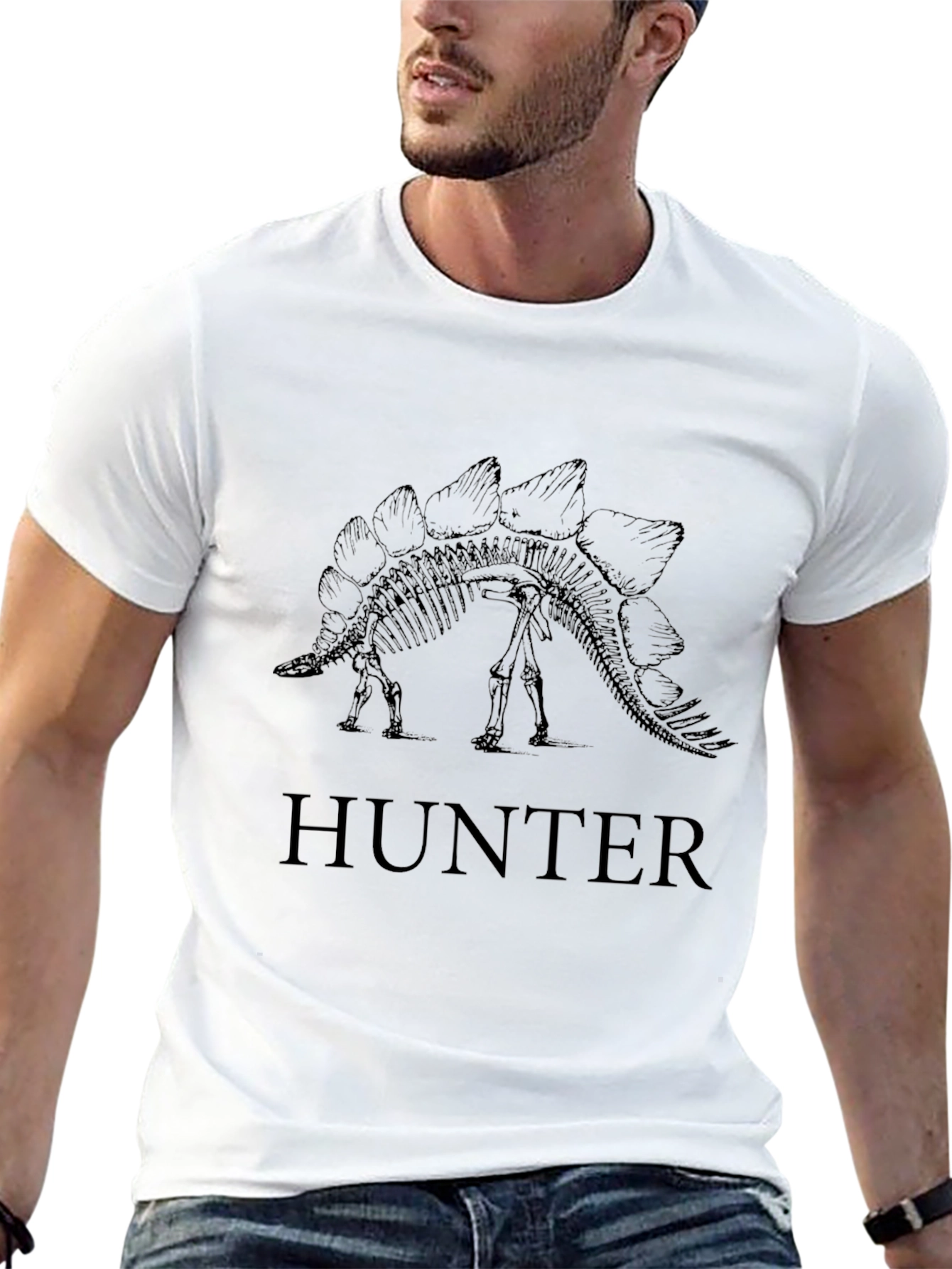 Stegosaurus Hunter Black T-Shirt