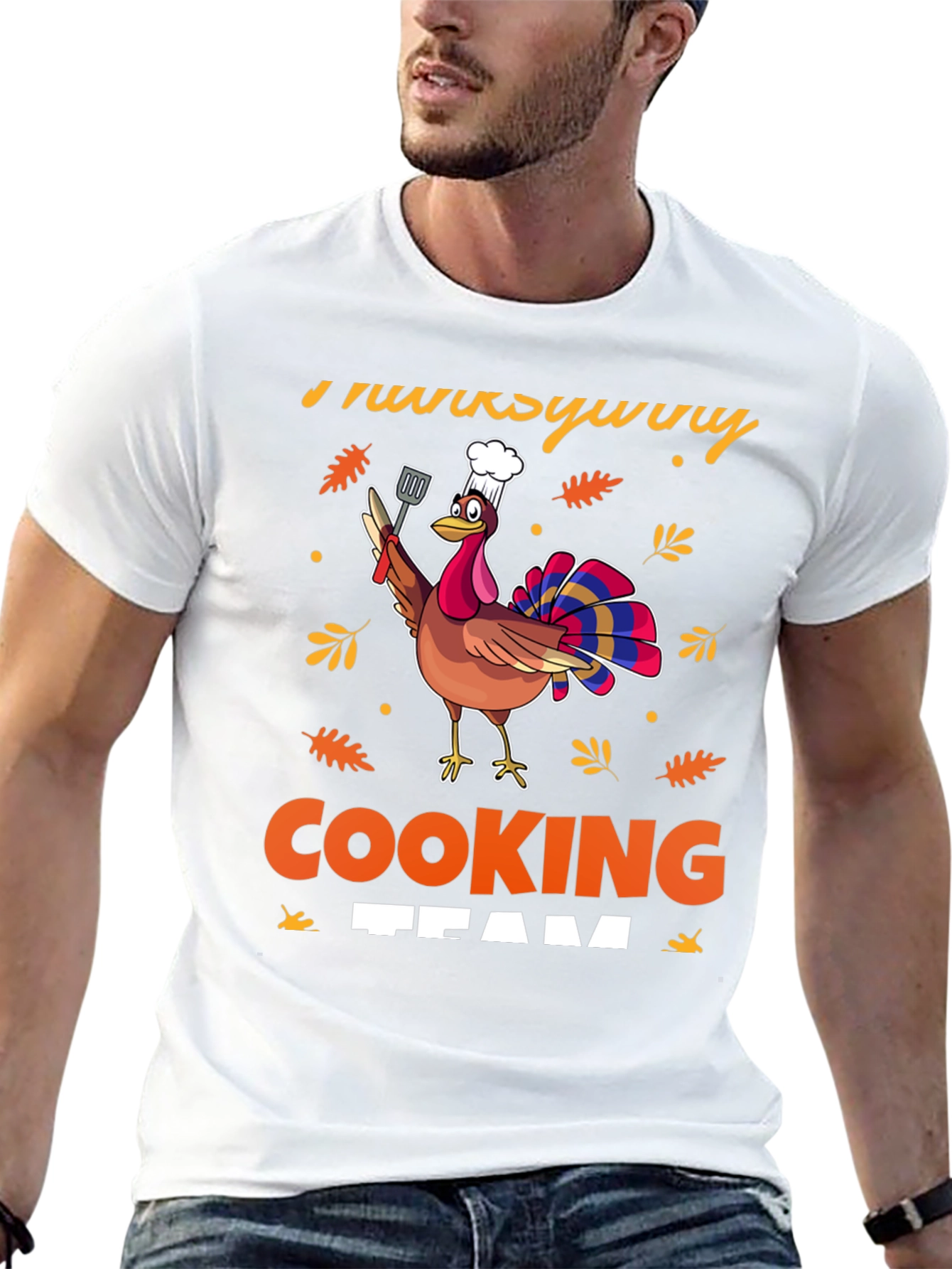 Thanksgiving Cooking Team Turkey Graphic T-Shirt