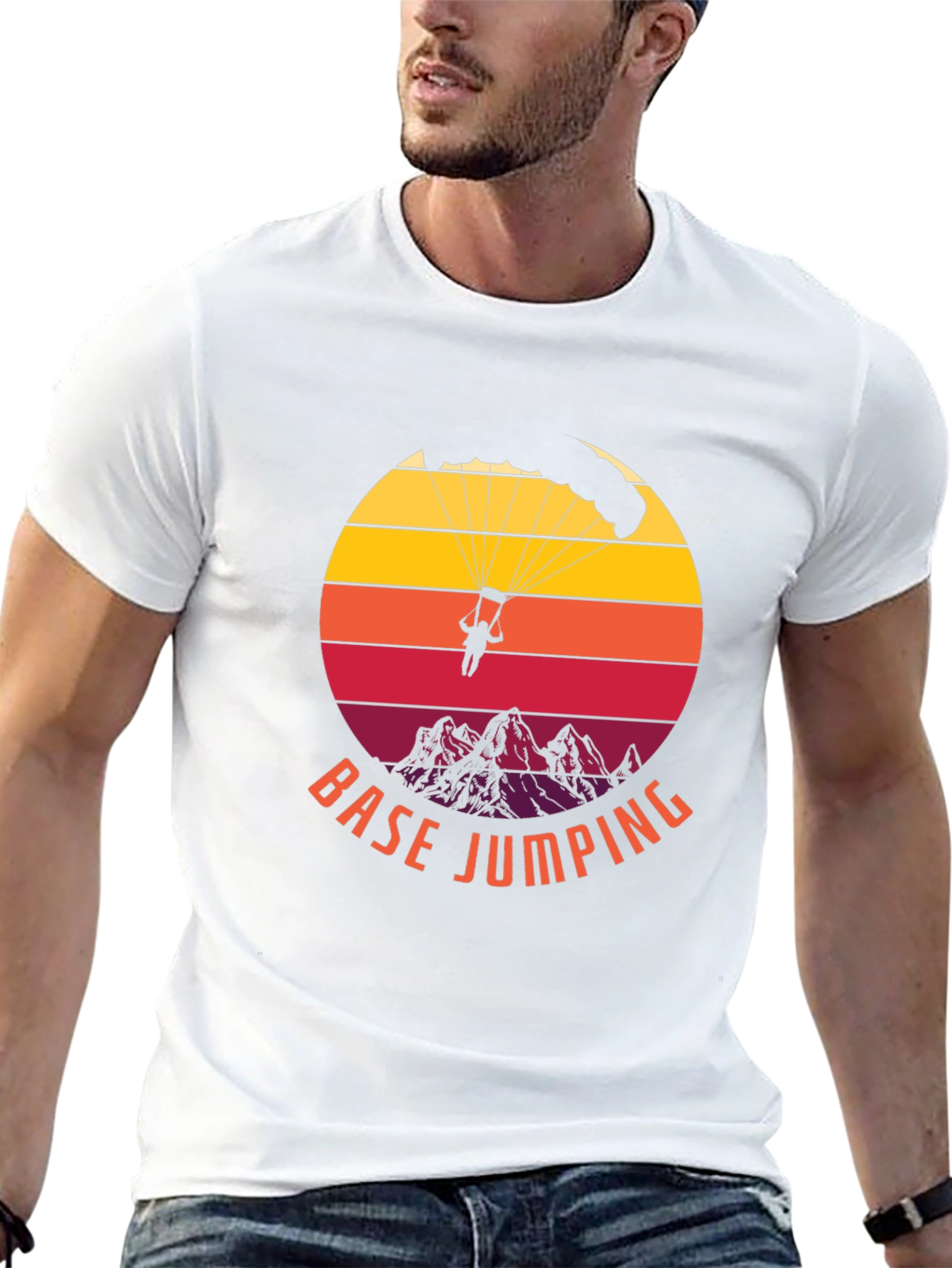 Base Jumping Sunset Graphic Tee