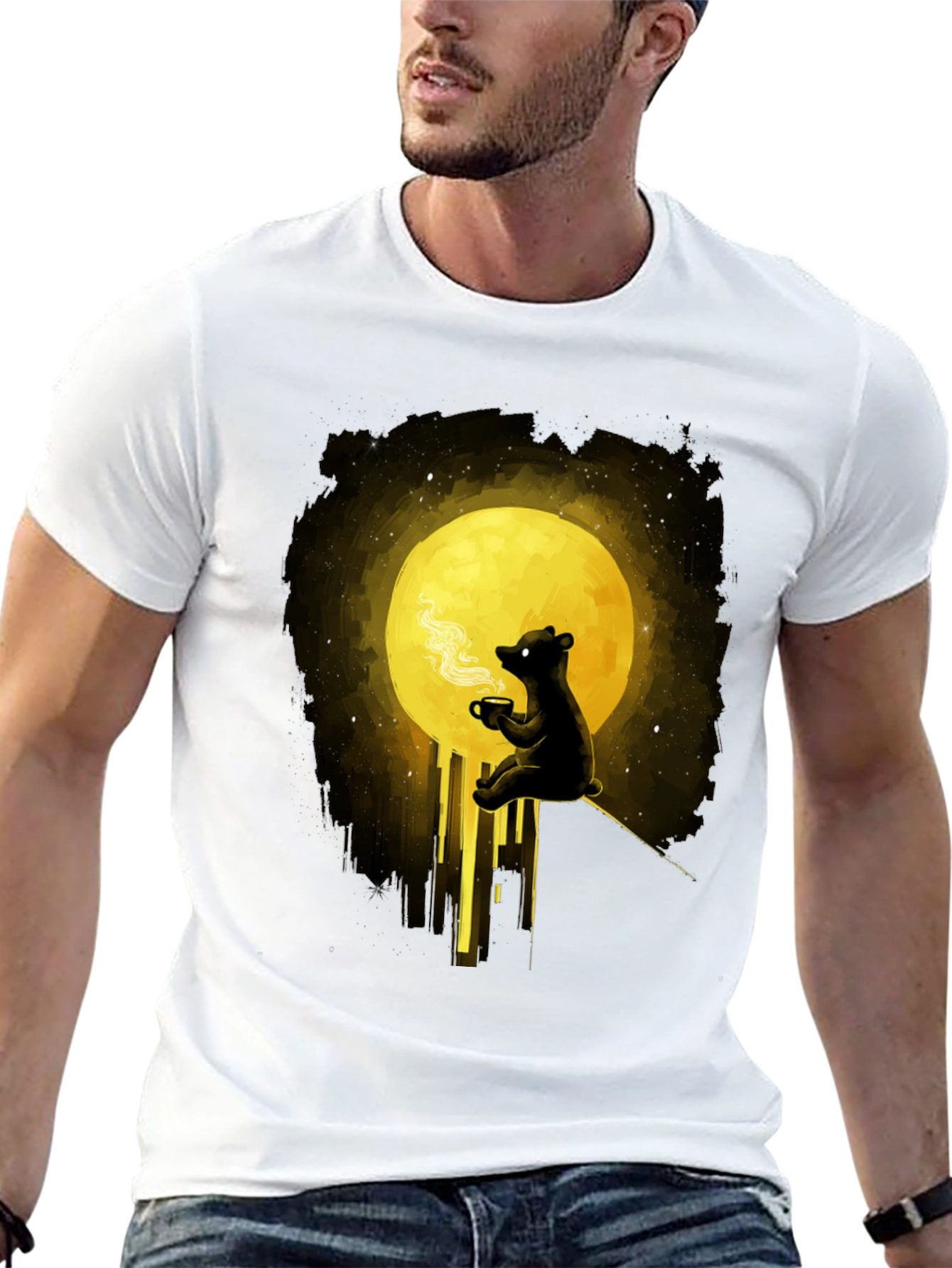 Bear Moon Coffee T-Shirt - Graphic Tee