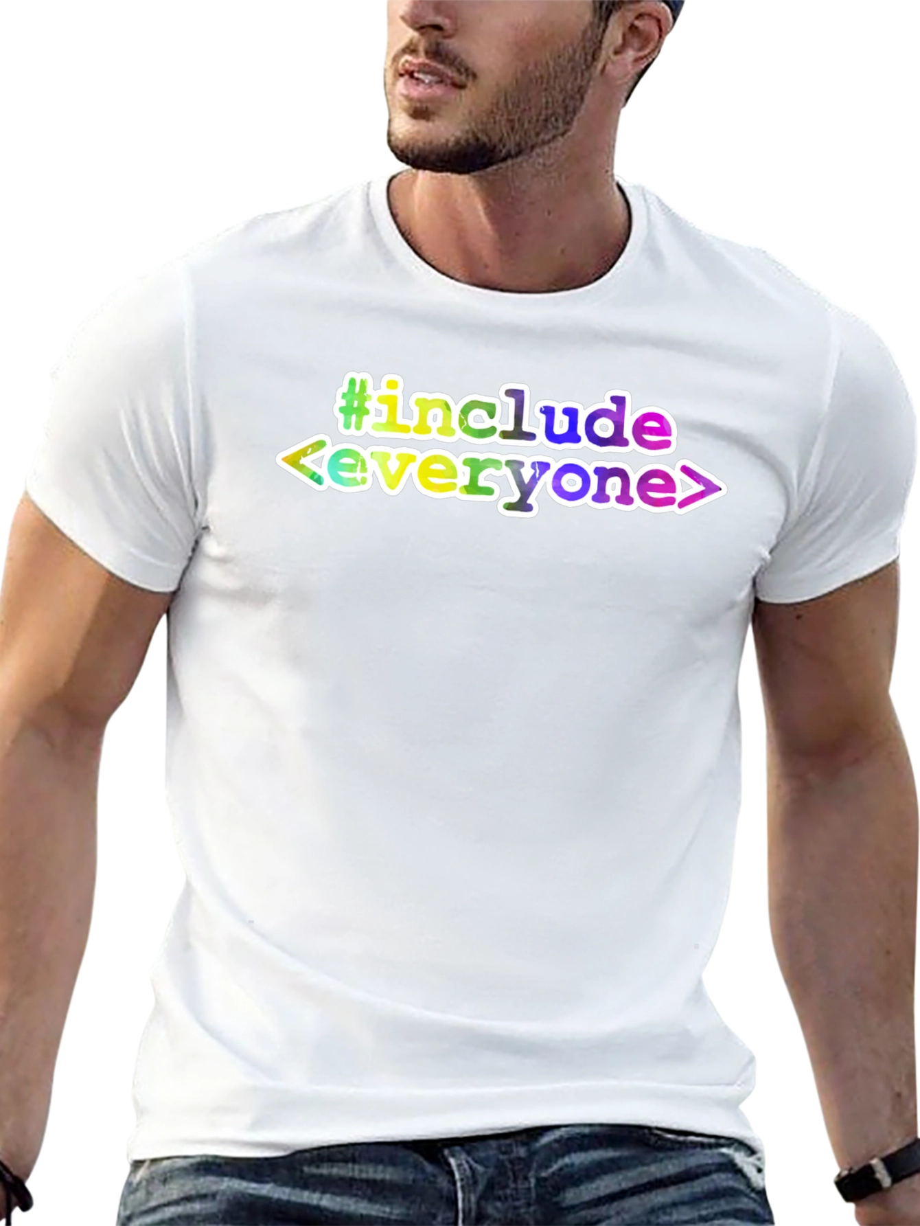 #Include Everyone T-Shirt - Rainbow Design
