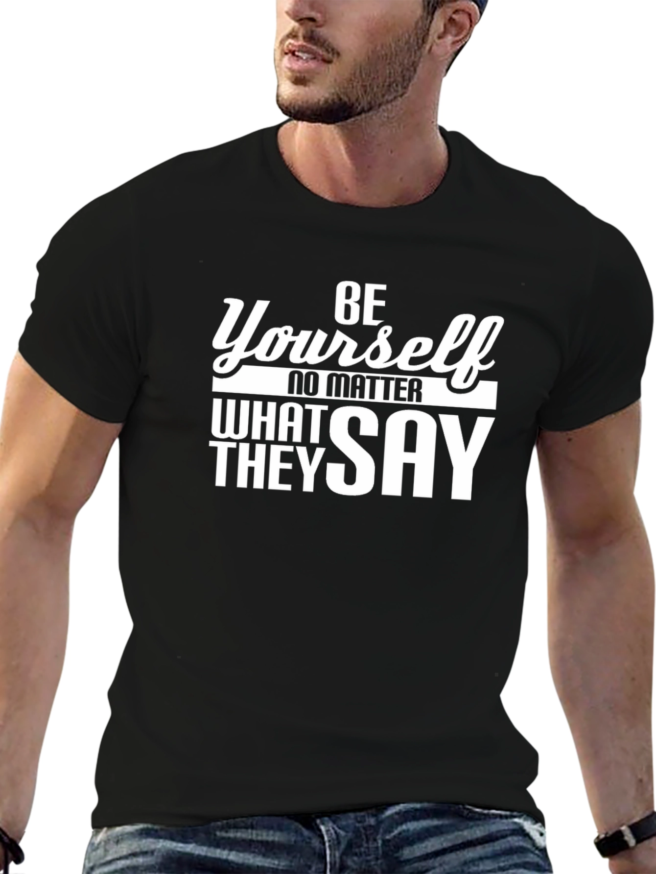 Be Yourself Graphic Tee - Black Unisex T-Shirt