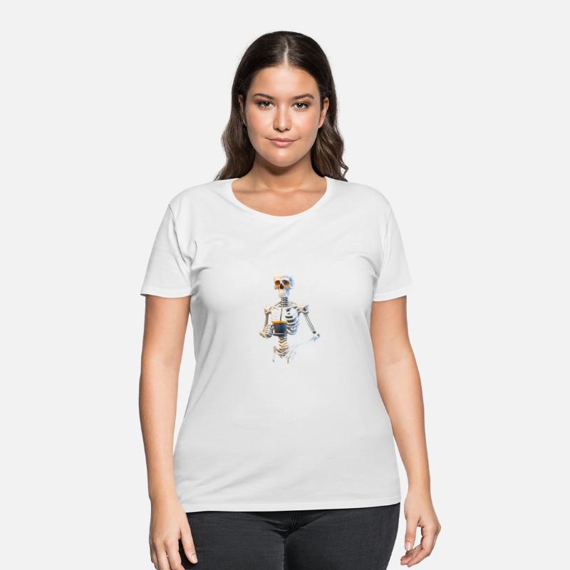 Skeleton drinking coffee 3D design