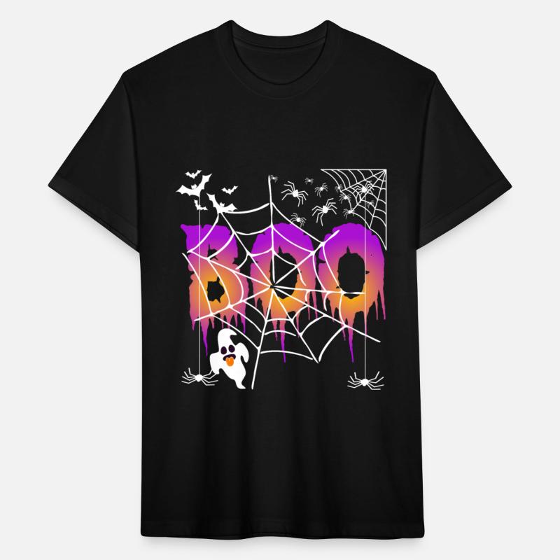 spooky Halloween ghost spider outfit saying Boo