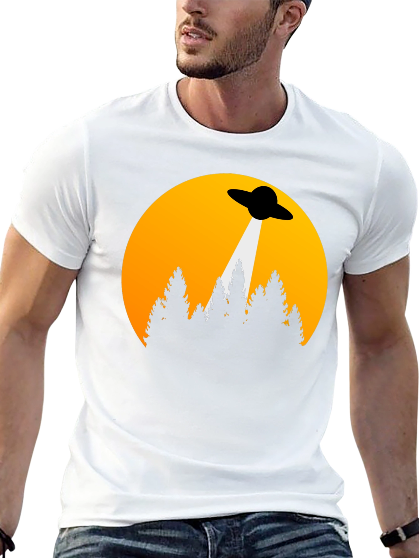 UFO Abduction Graphic Tee - Sci-Fi T-Shirt