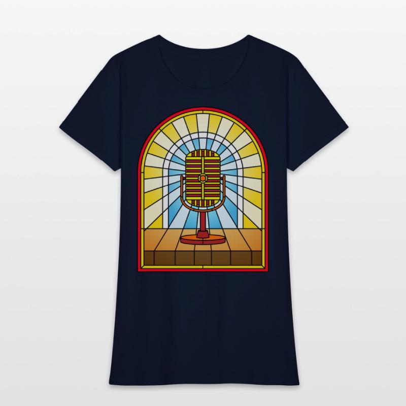Stained Glass Window Vintage Microphone