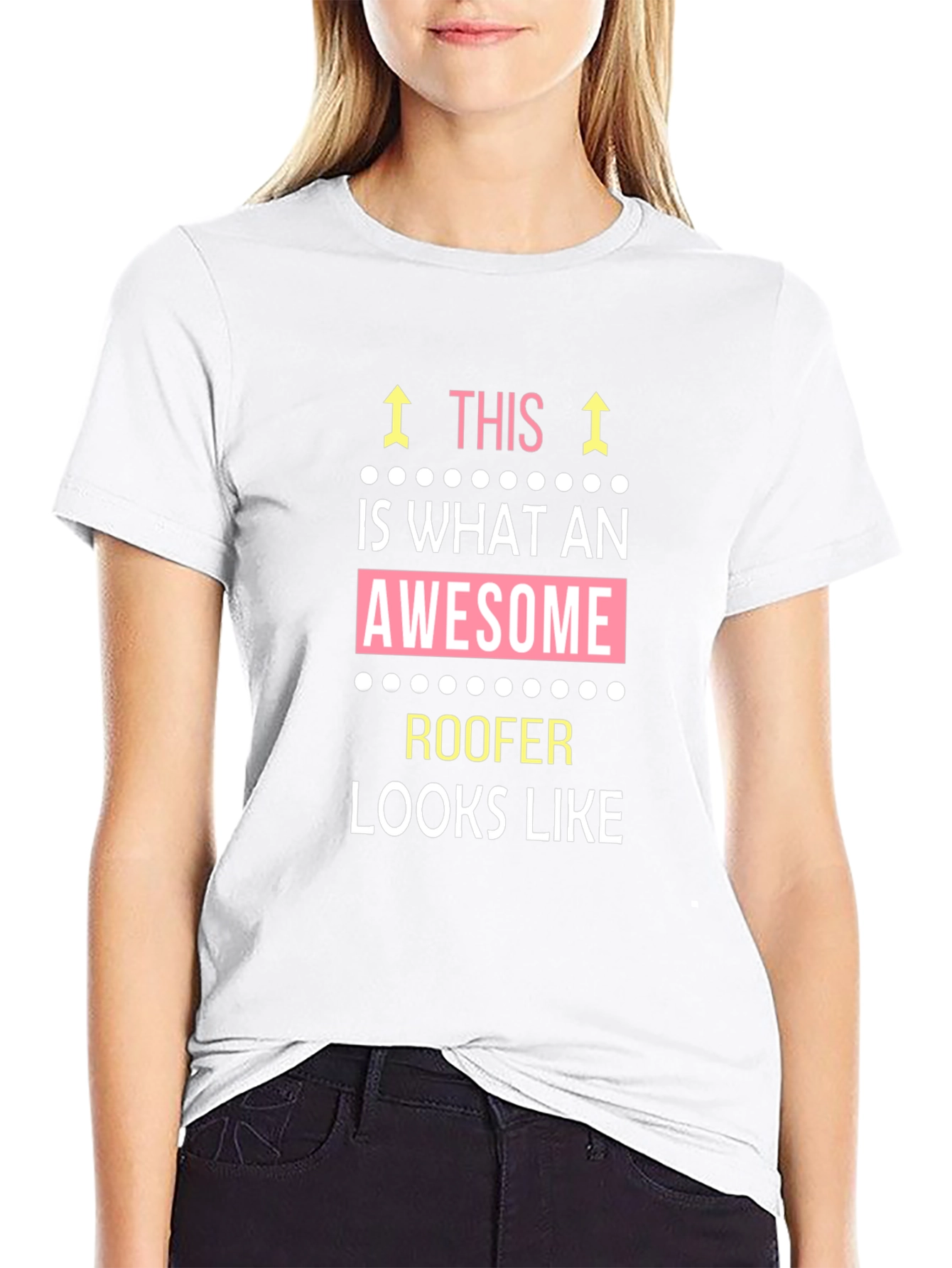 Awesome Roofer T-Shirt - Black Crew Neck