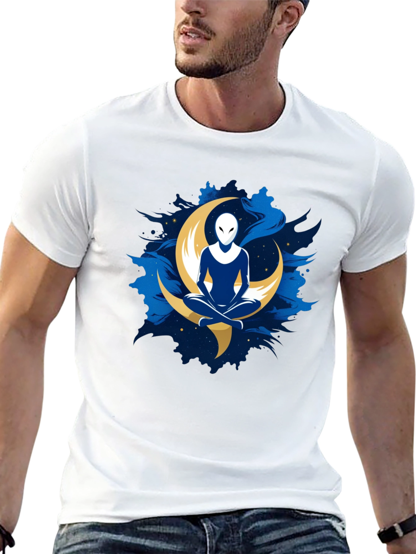 Alien Moon Meditation T-Shirt - Black