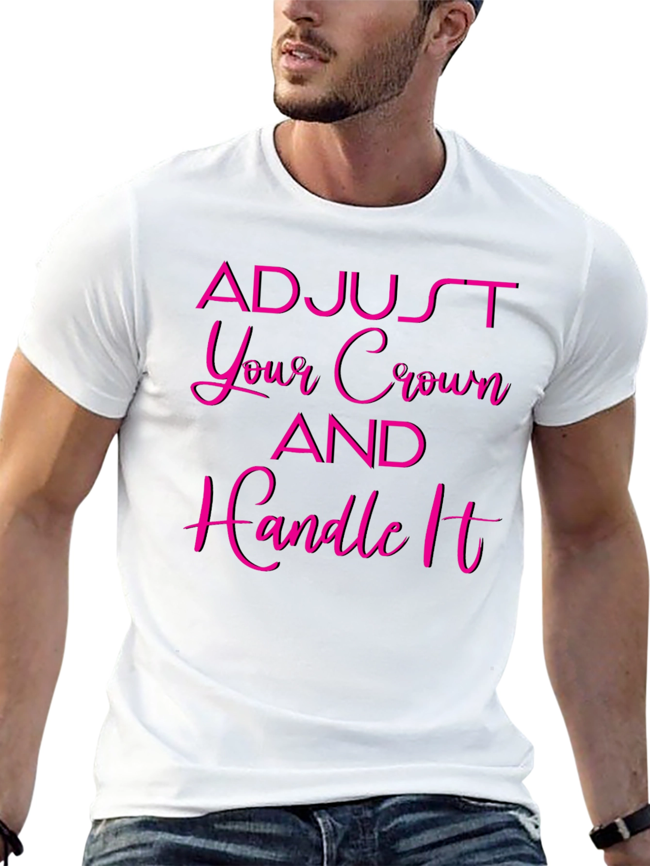 Adjust Your Crown Black Graphic Tee