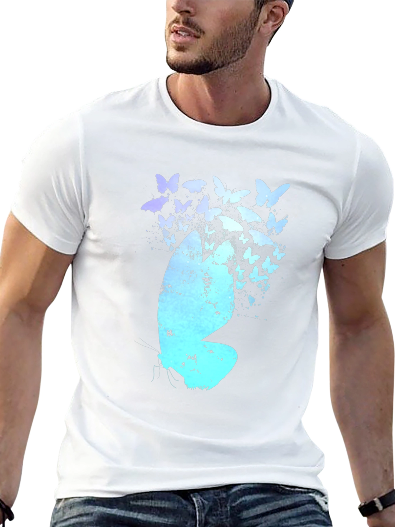 Butterfly Effect Graphic Tee - Black Cotton Blend Shirt