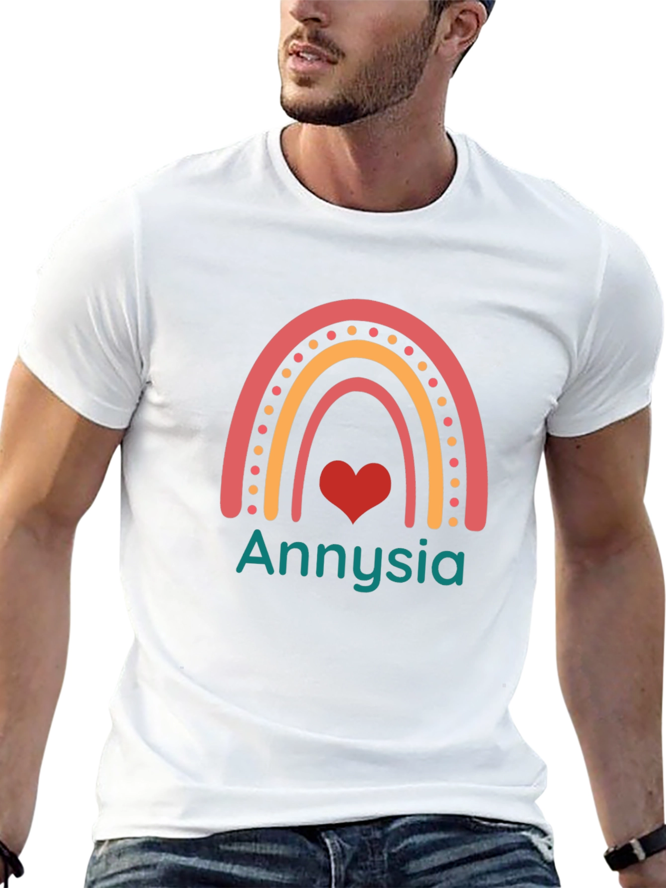 Annyisa Rainbow Heart Graphic Tee - Black