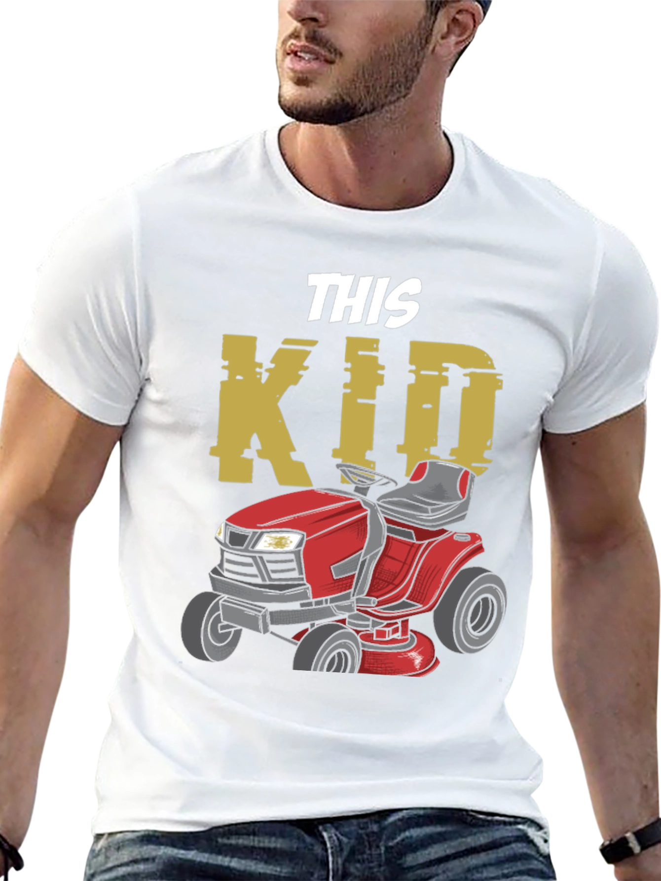 This Kid Lawn Mower T-Shirt - Black Graphic Tee