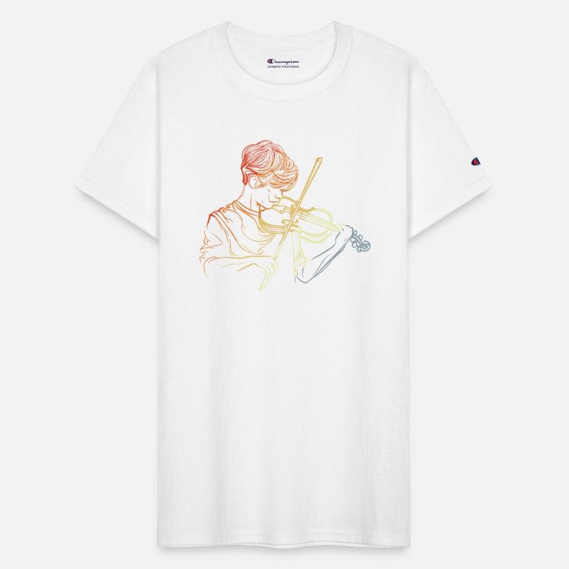 Violin Boy Line Art Vintage Look