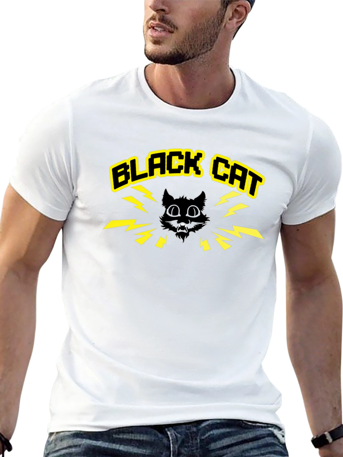 Black Cat Graphic Tee - Bold Style