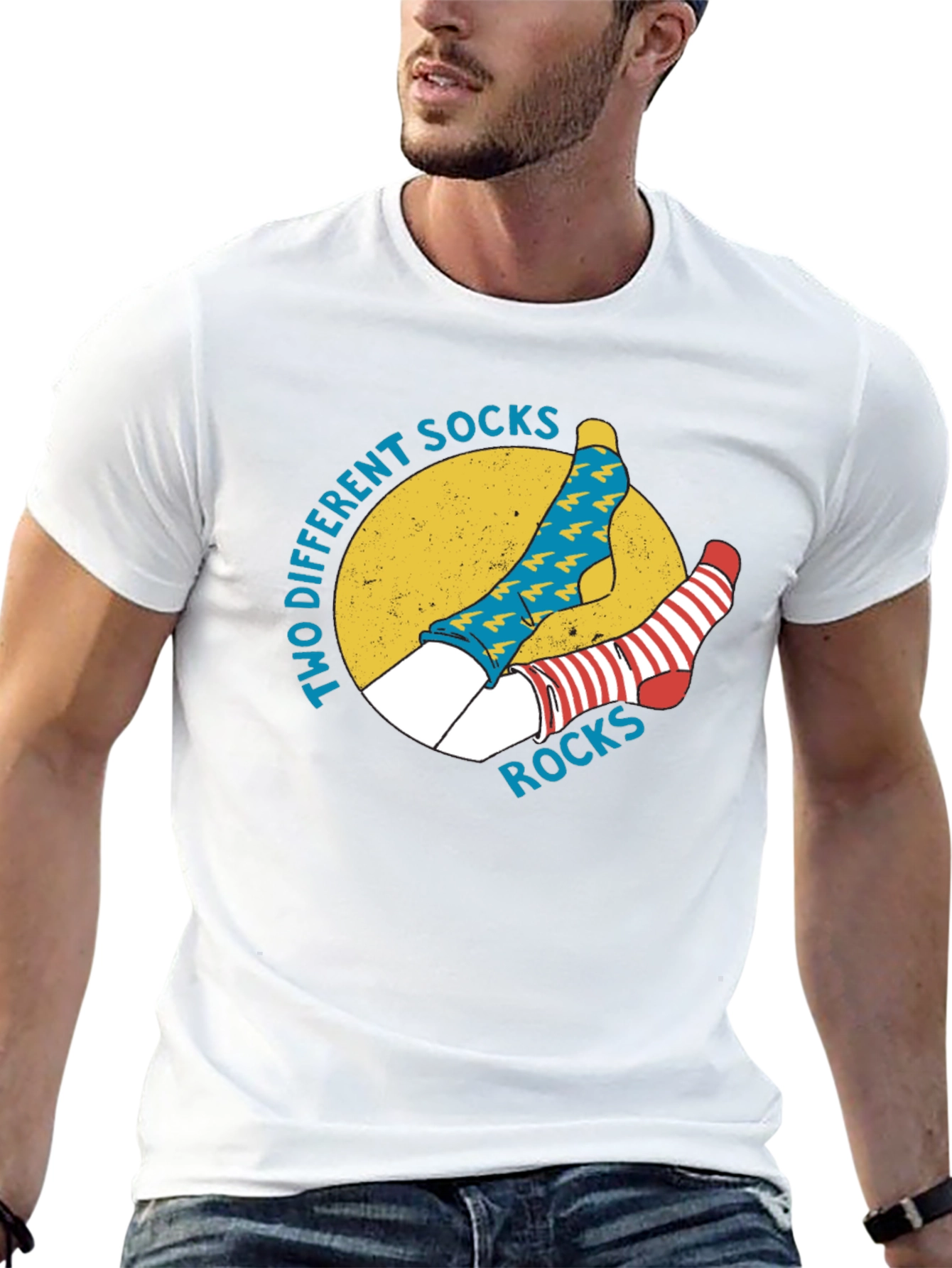 Two Different Socks Rocks Graphic T-Shirt
