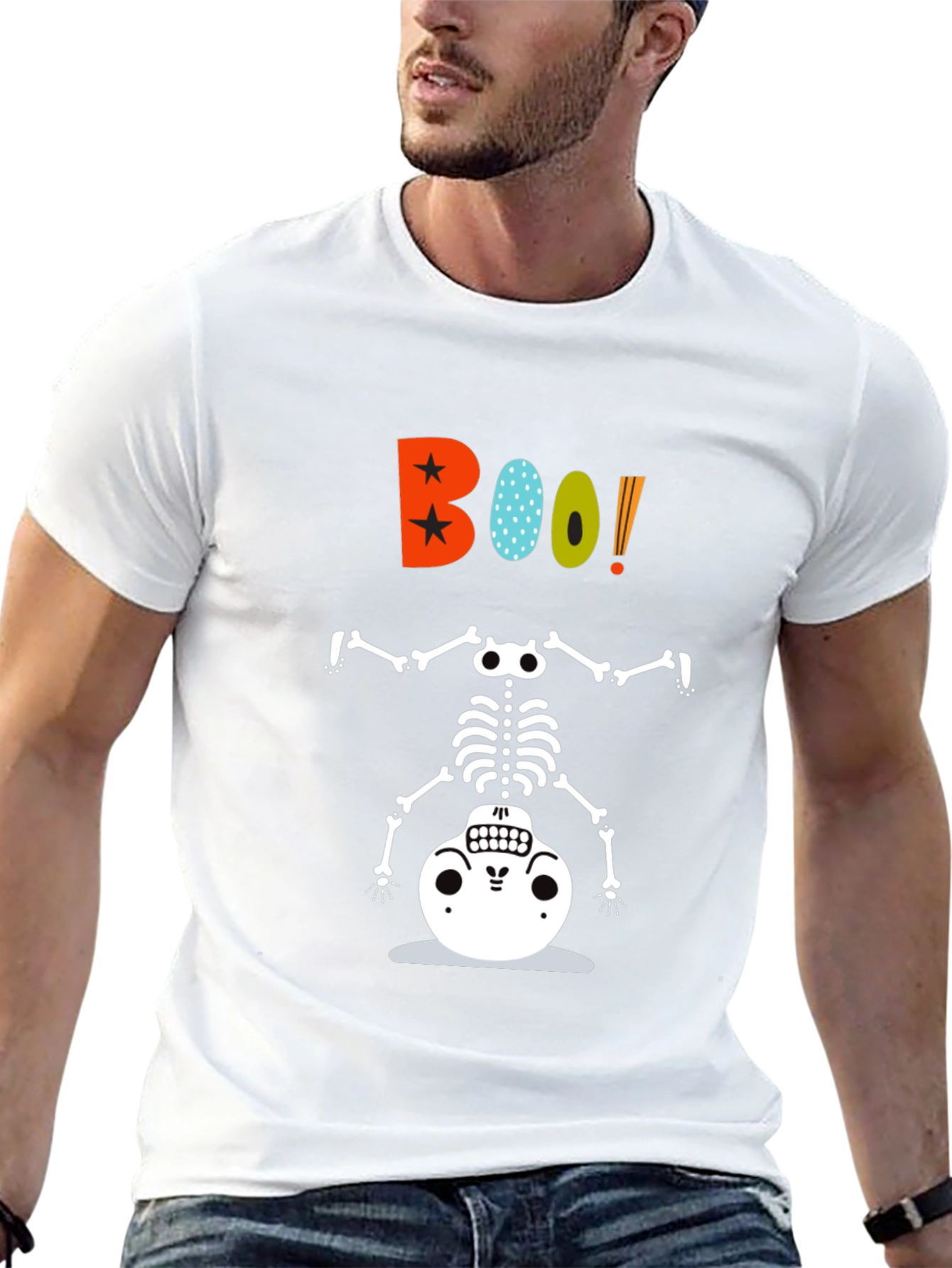 Boo! Halloween Skeleton Graphic Tee