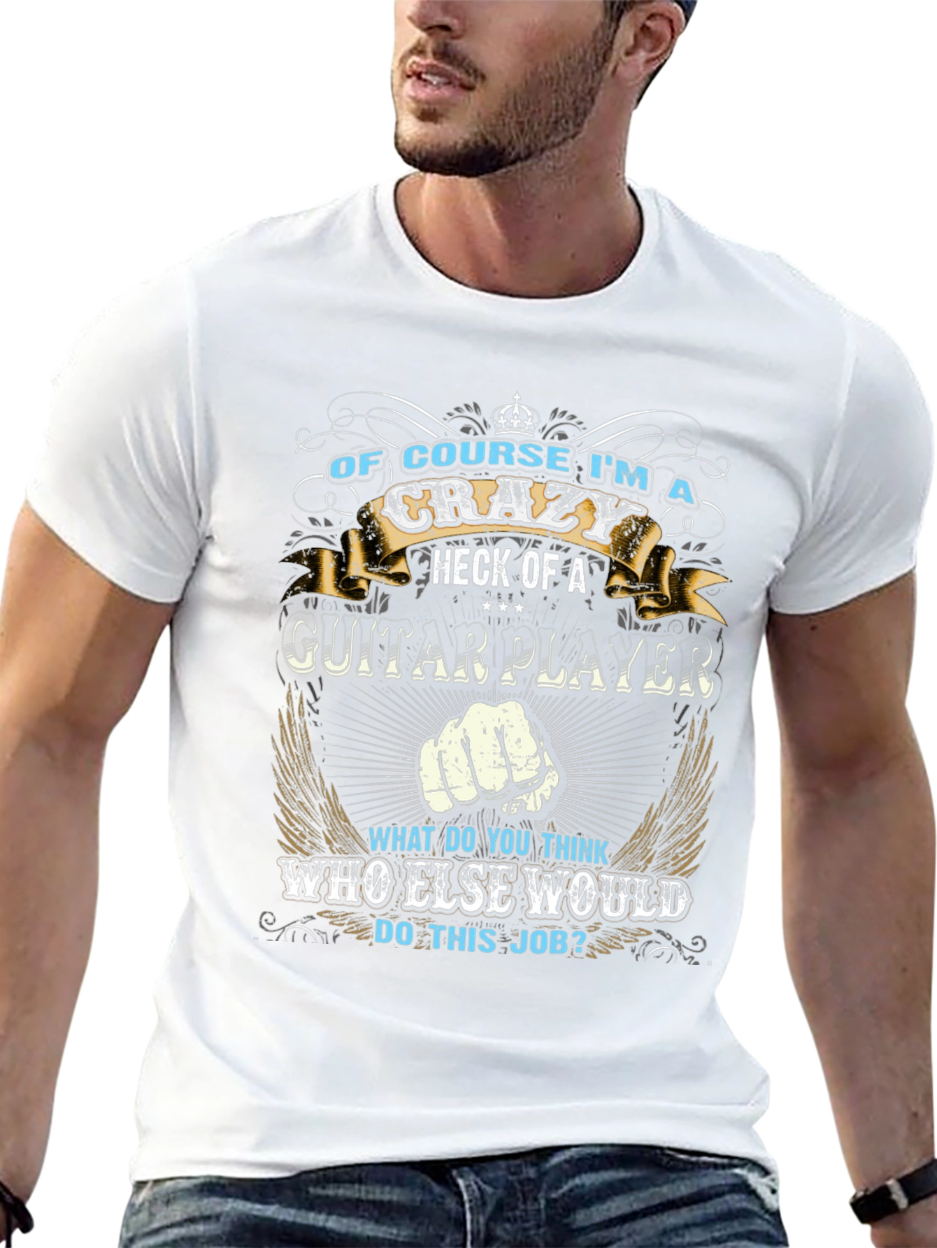 Crazy Guitar Player Graphic Tee