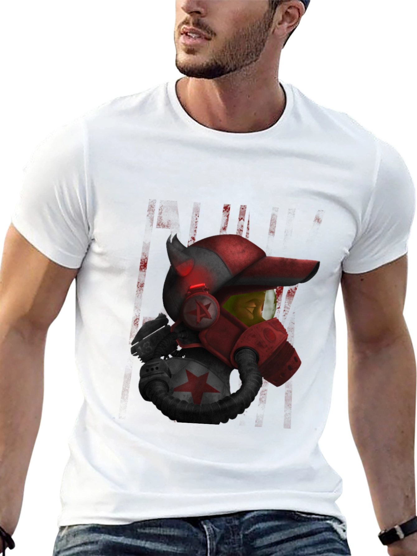 Sci-Fi Soldier Graphic Black T-Shirt