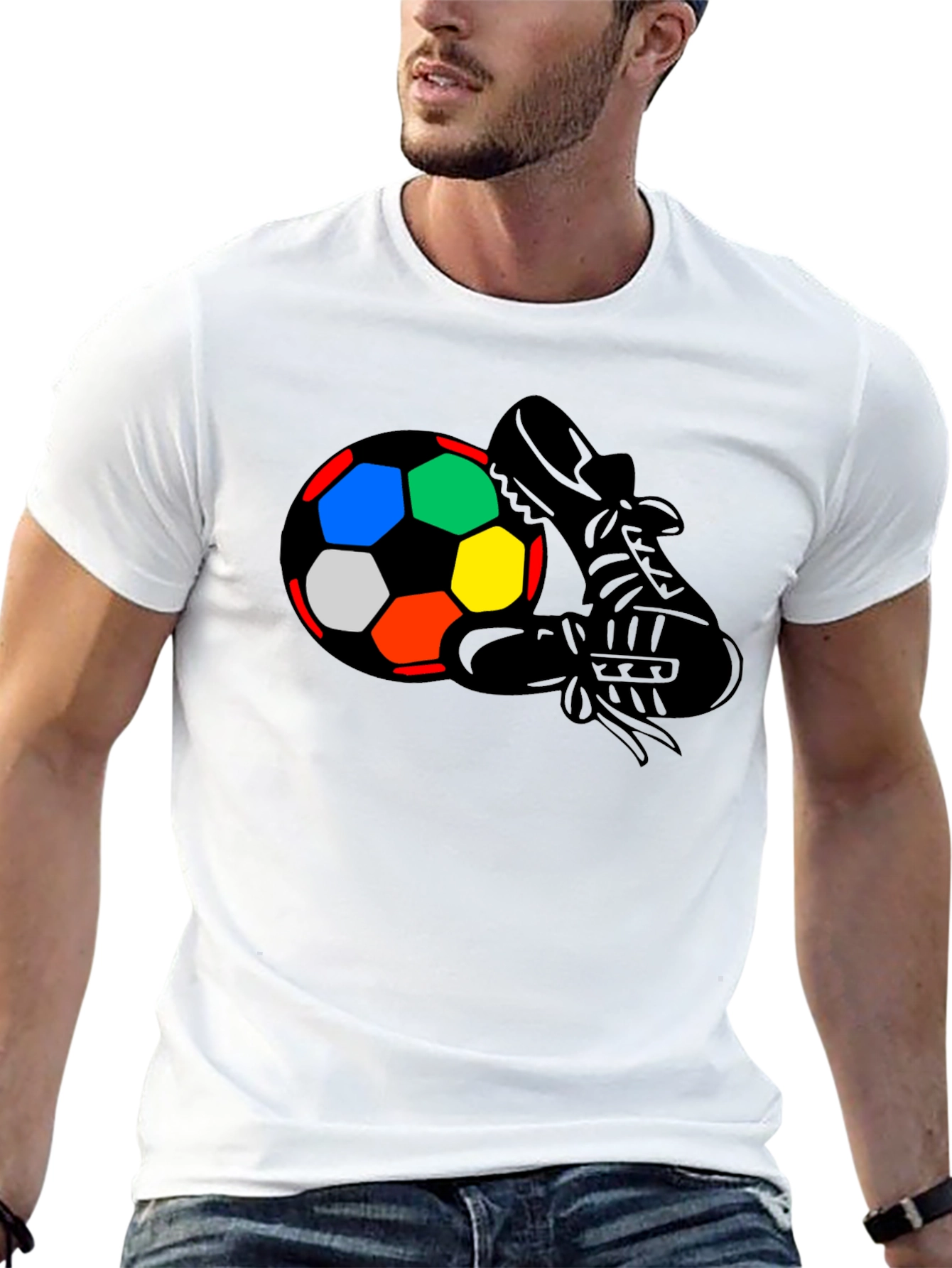Soccer Ball & Cleat Graphic T-Shirt - Black