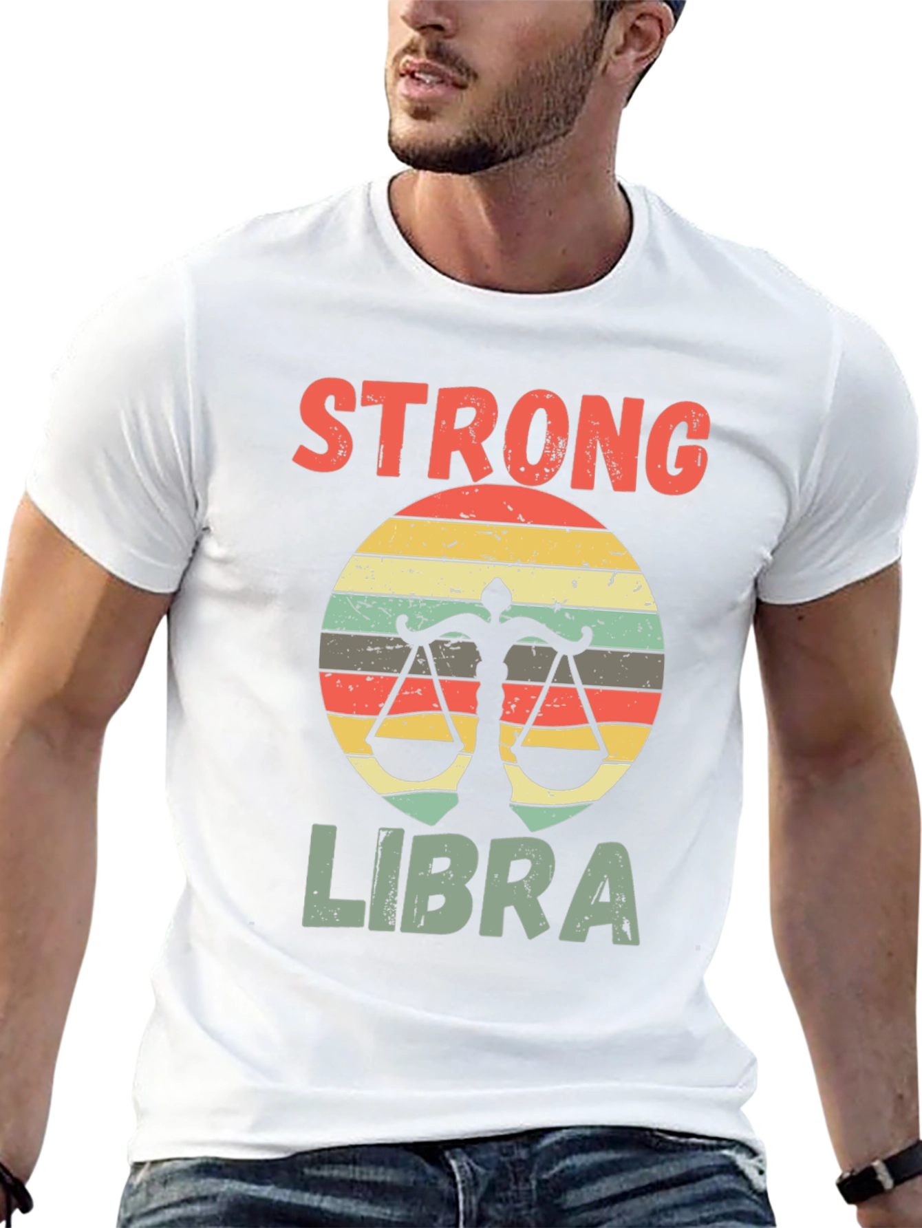 Strong Libra Graphic Tee - Zodiac Sign Shirt