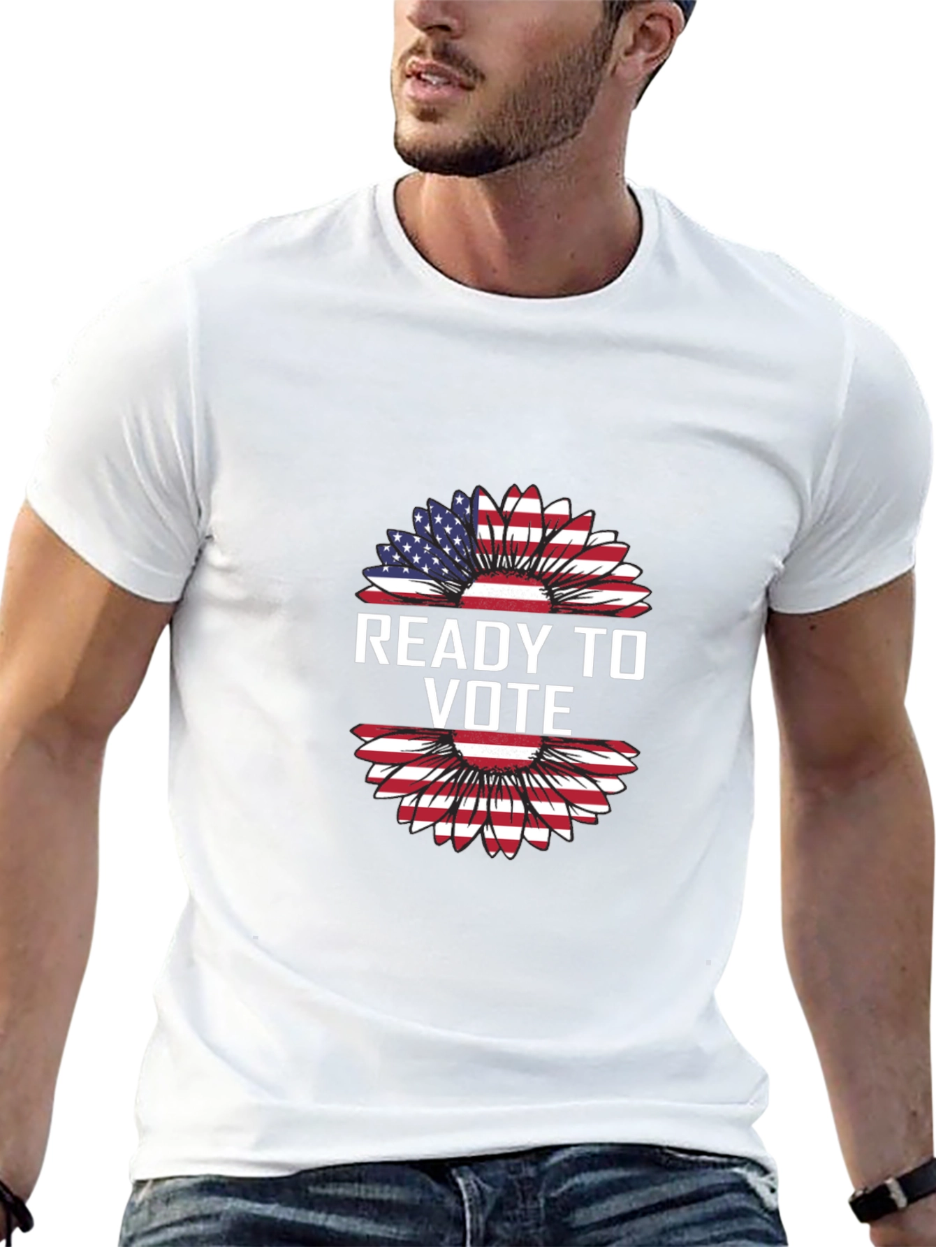 Ready to Vote American Flag Sunflower T-Shirt