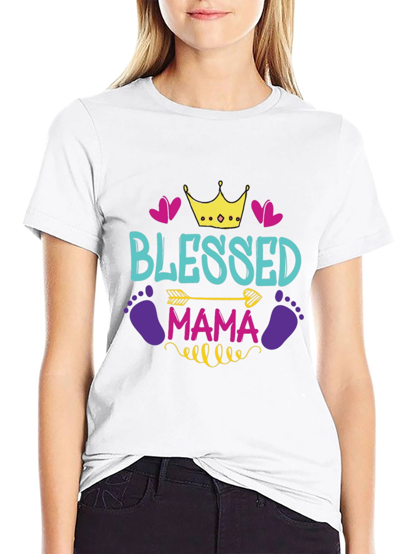 Blessed Mama Graphic Tee - Moms Gift