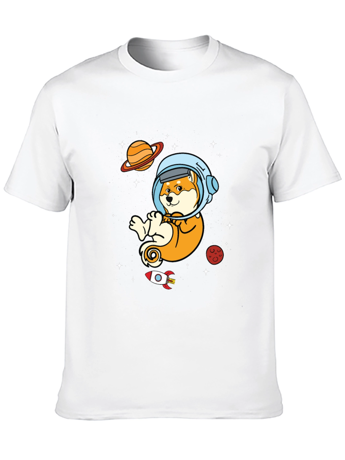 Astronaut Shiba Inu Black T-Shirt