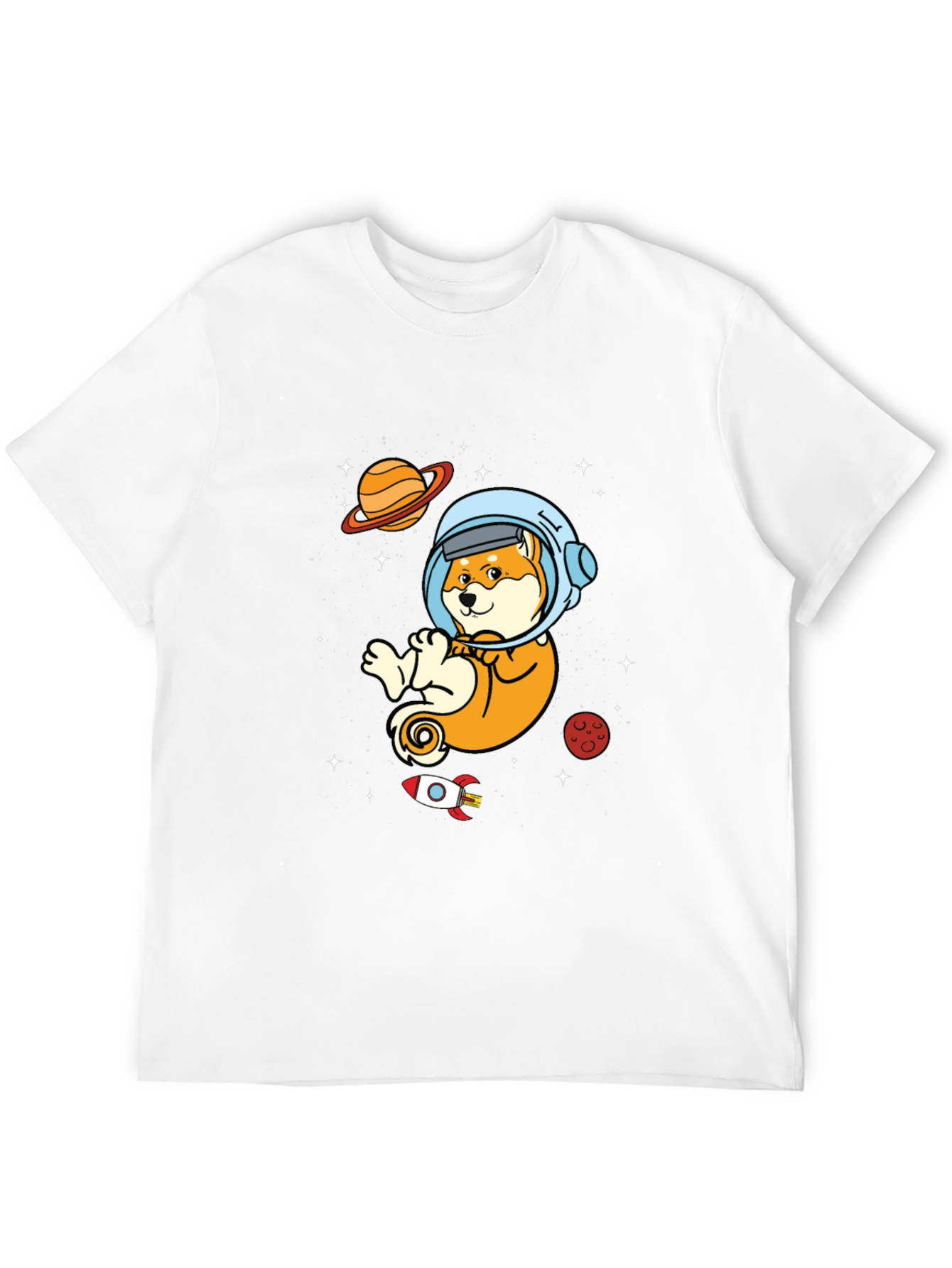 Astronaut Shiba Inu Black T-Shirt
