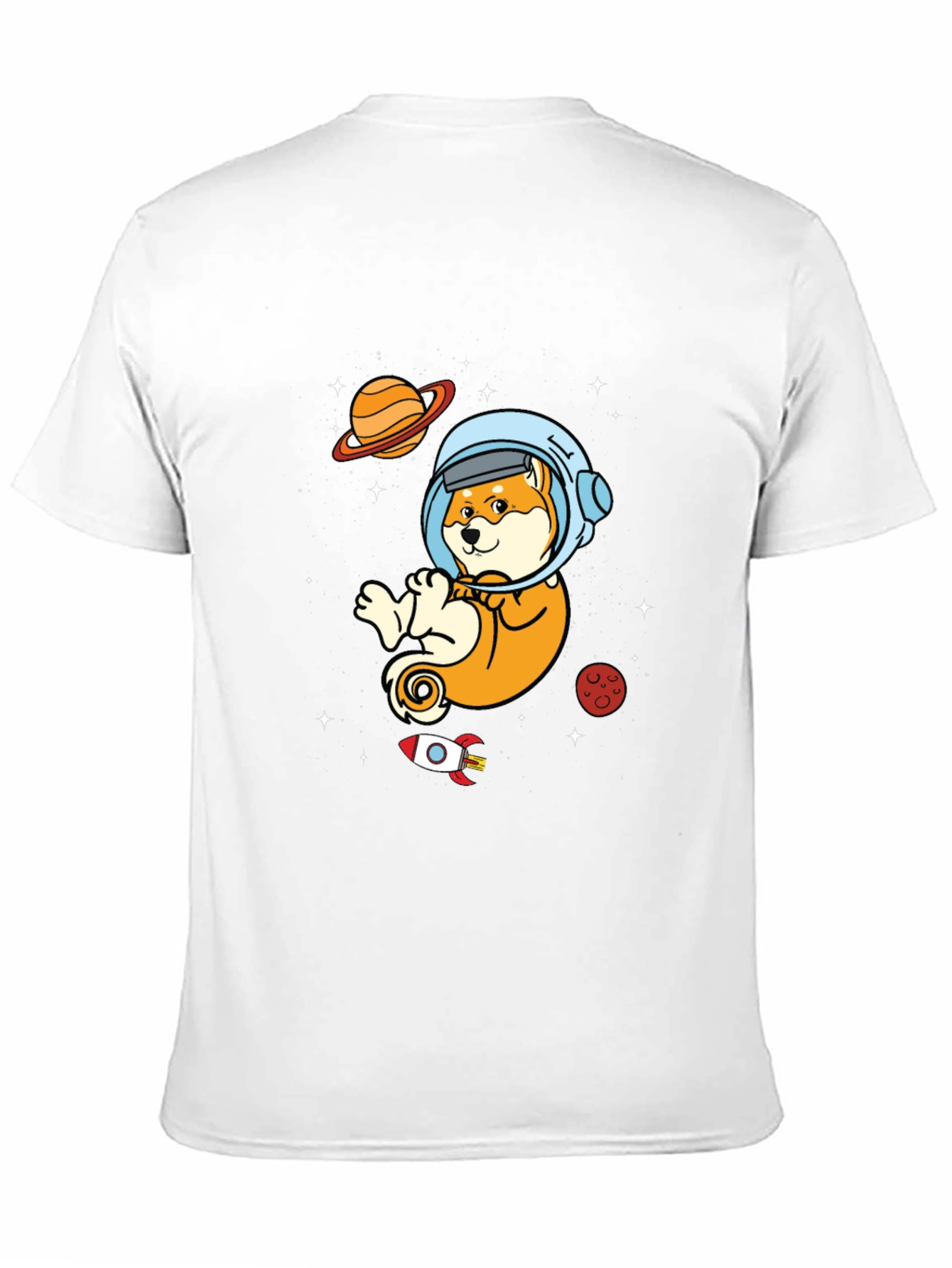 Astronaut Shiba Inu Black T-Shirt