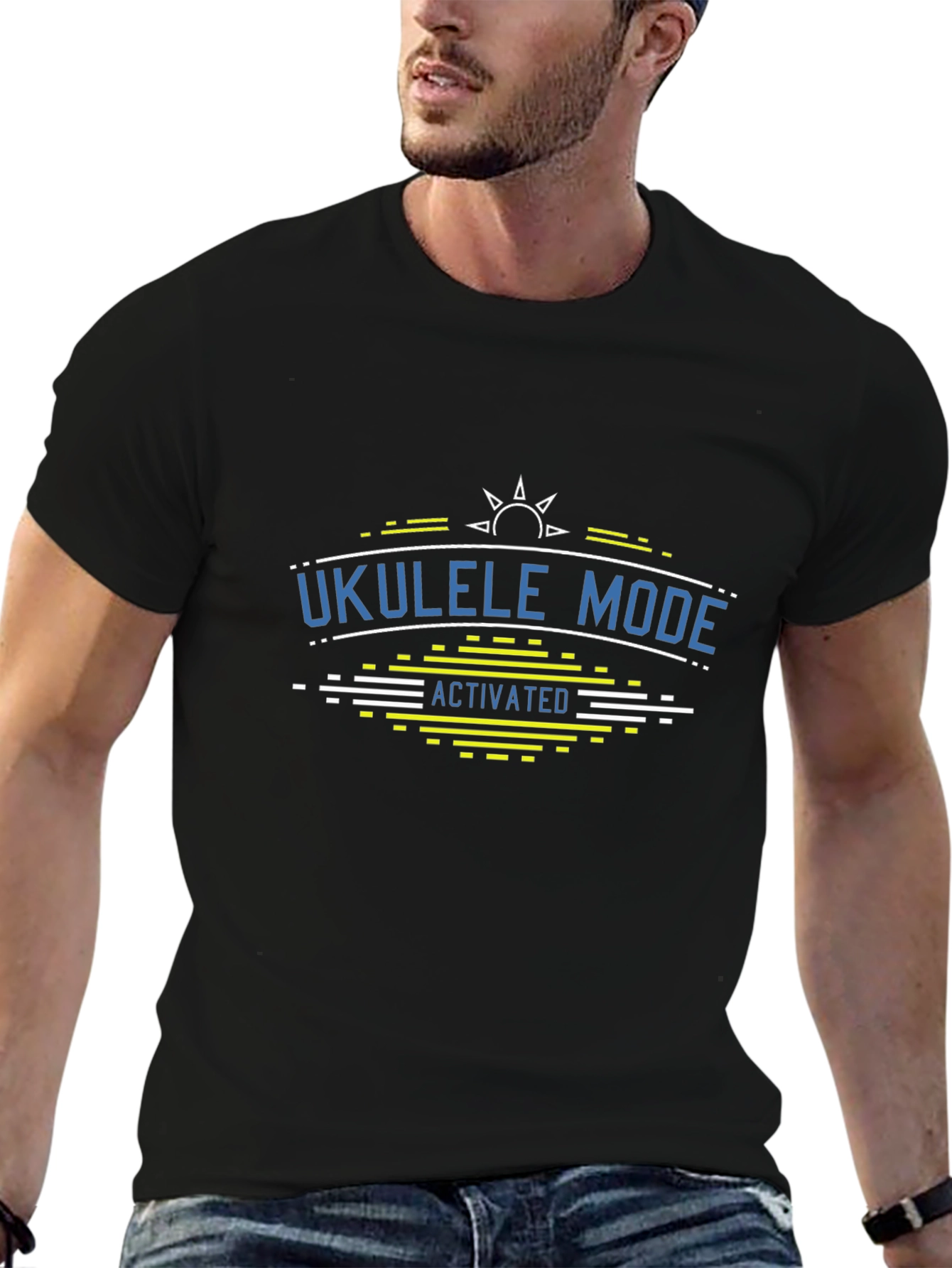 Ukulele Mode Activated Black T-Shirt