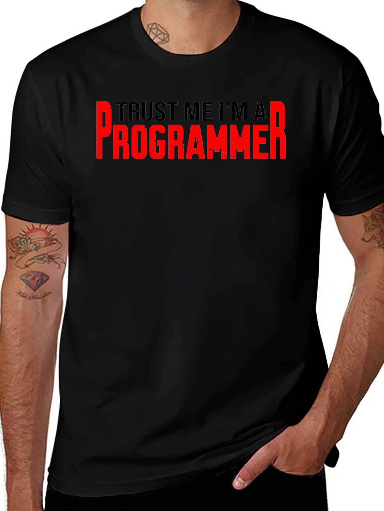 Trust Me Im A Programmer Black T-Shirt
