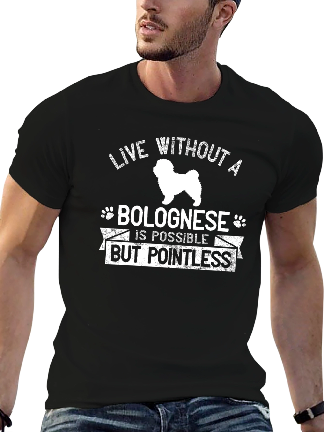 Bolognese Dog T-Shirt - Live Without Pointless Tee