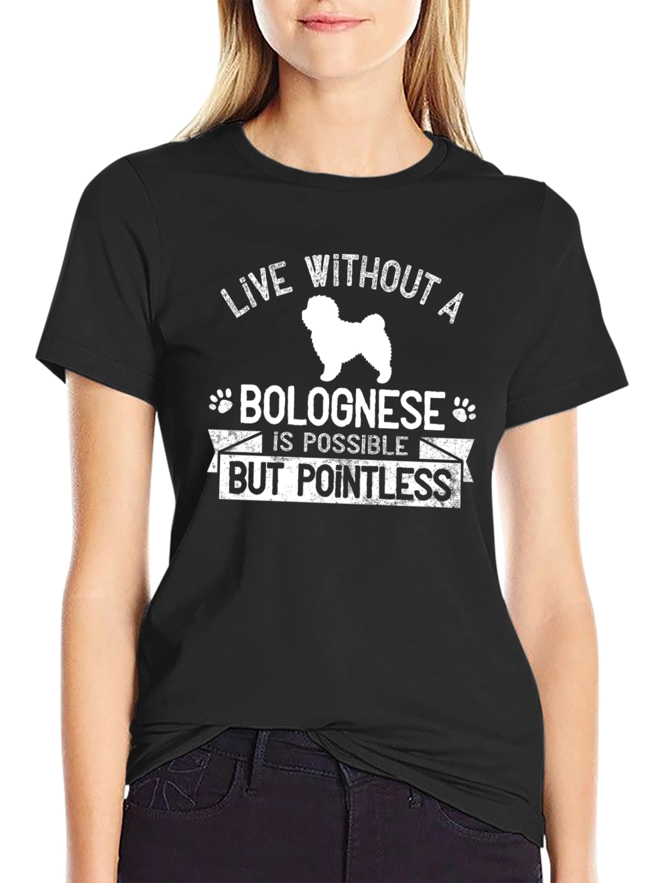 Bolognese Dog T-Shirt - Live Without Pointless Tee