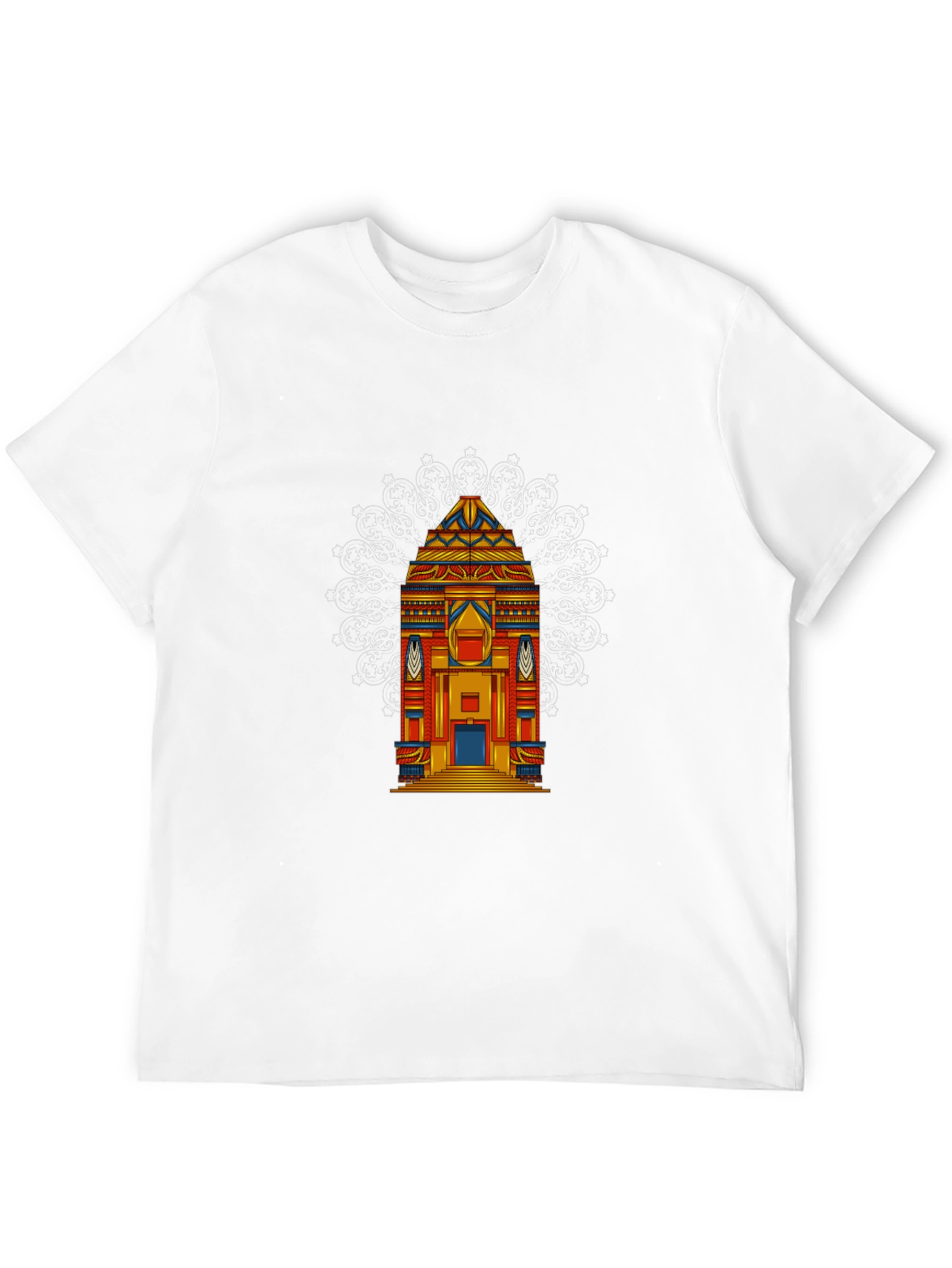 Vibrant Temple Graphic Tee - Black