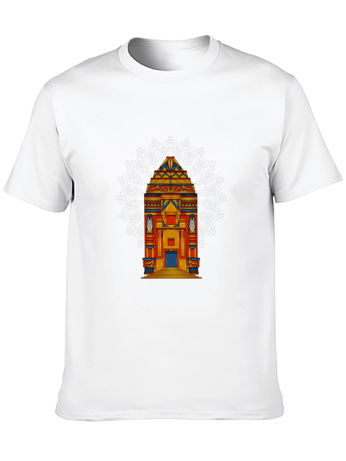Vibrant Temple Graphic Tee - Black