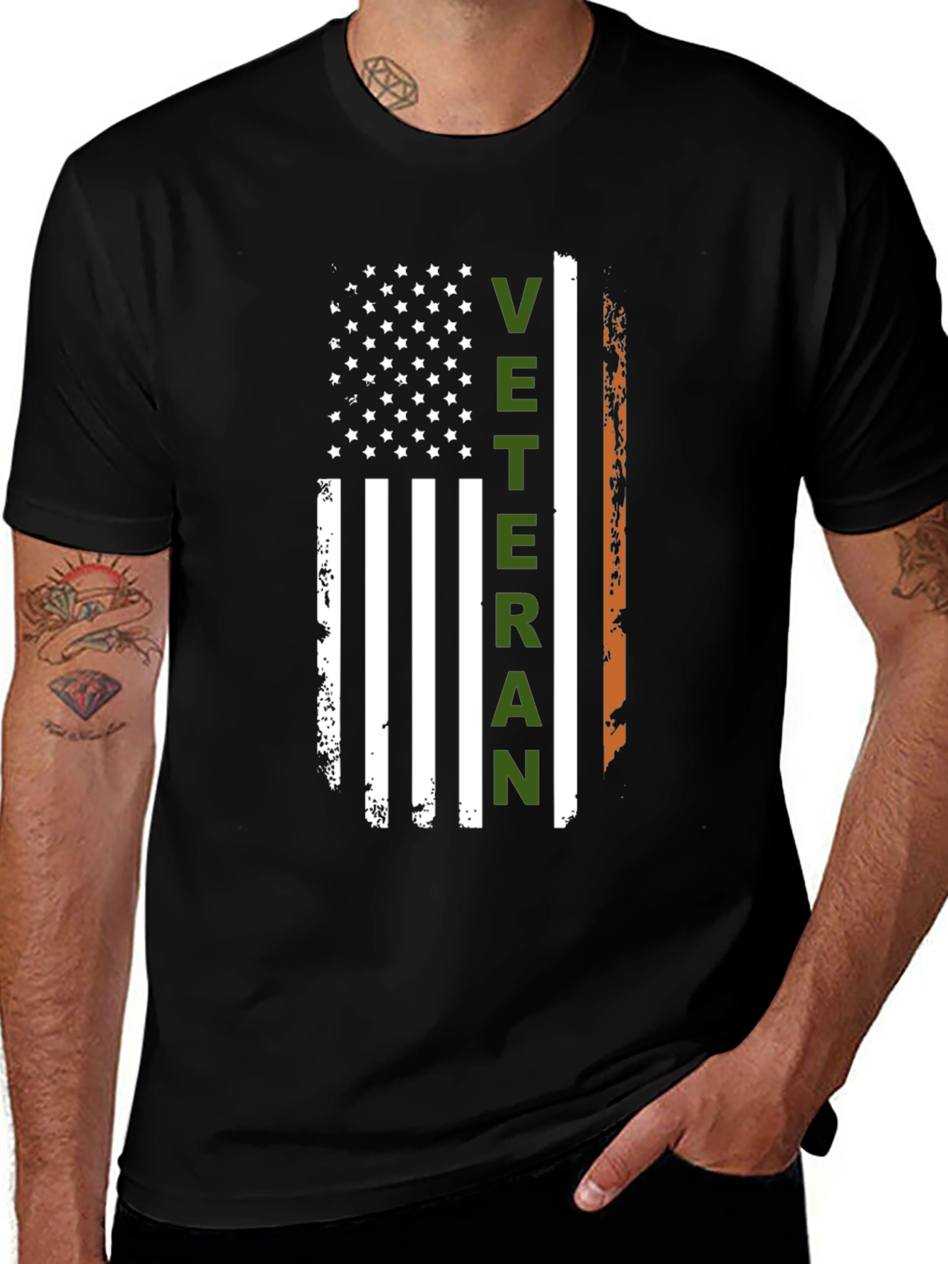Veteran Flag T-Shirt - Distressed Patriotic Design