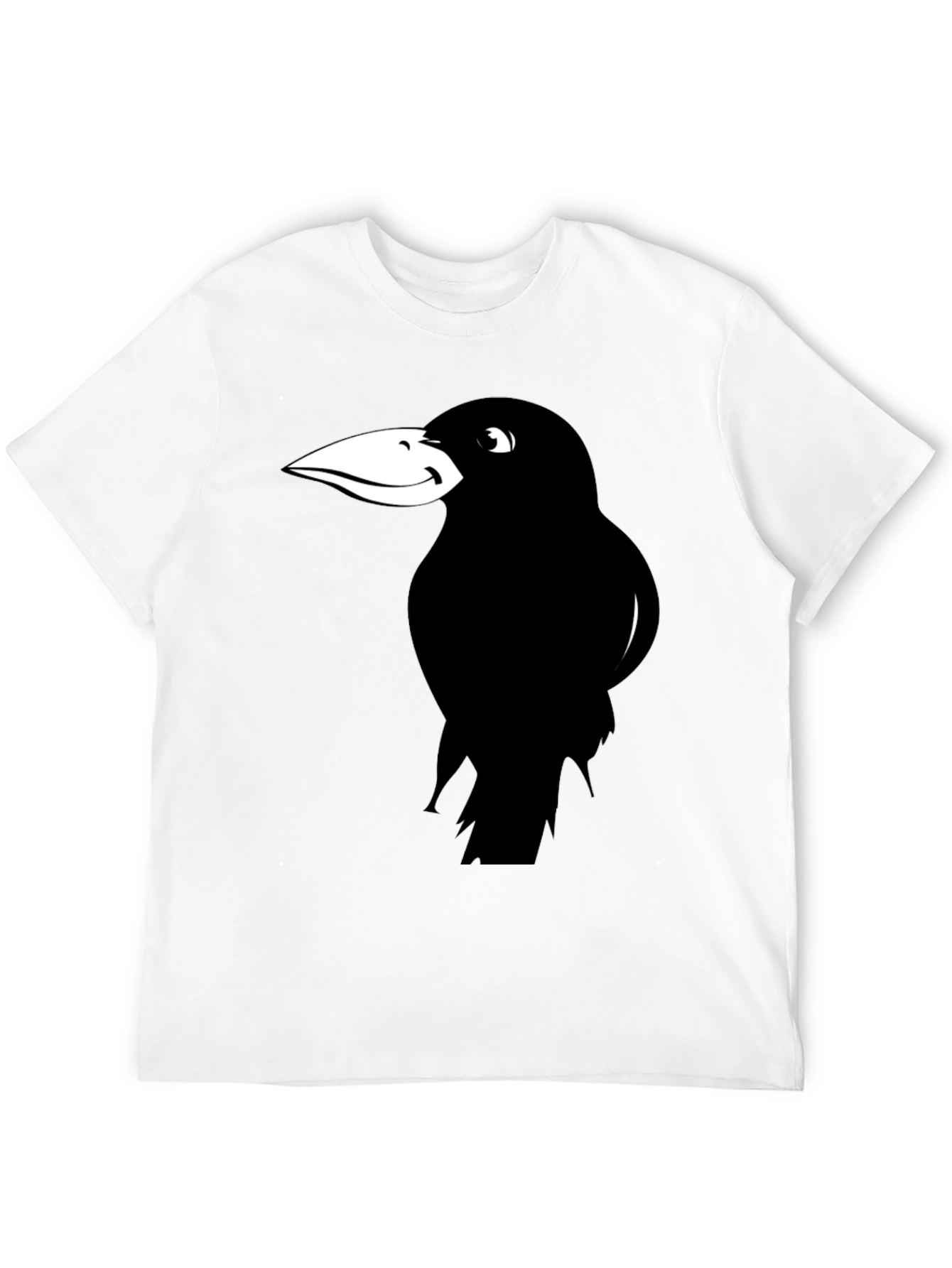 Raven Graphic Tee - Black Cotton Casual T-Shirt