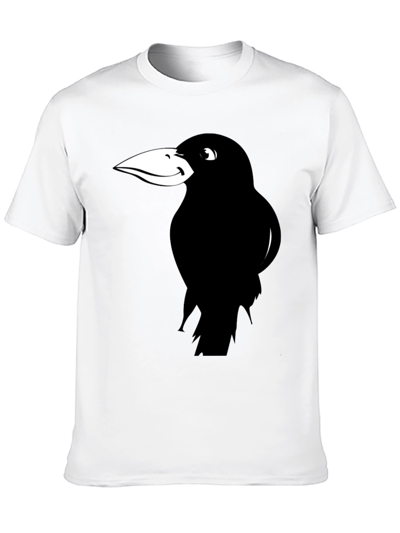 Raven Graphic Tee - Black Cotton Casual T-Shirt