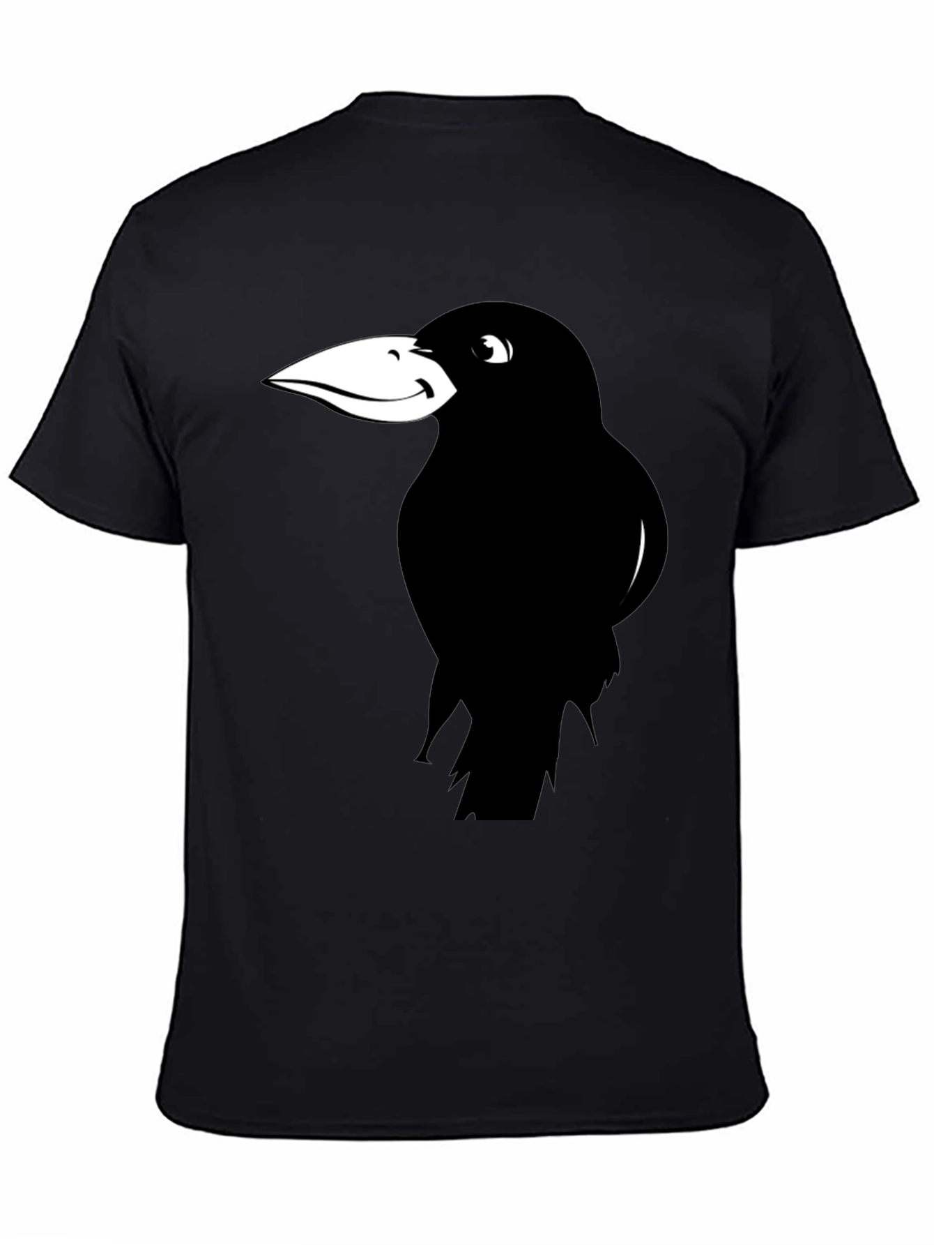 Raven Graphic Tee - Black Cotton Casual T-Shirt