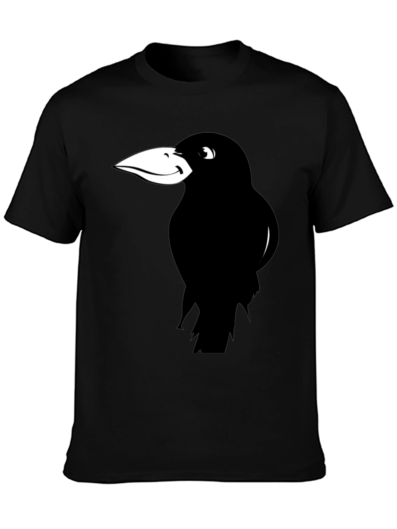 Raven Graphic Tee - Black Cotton Casual T-Shirt
