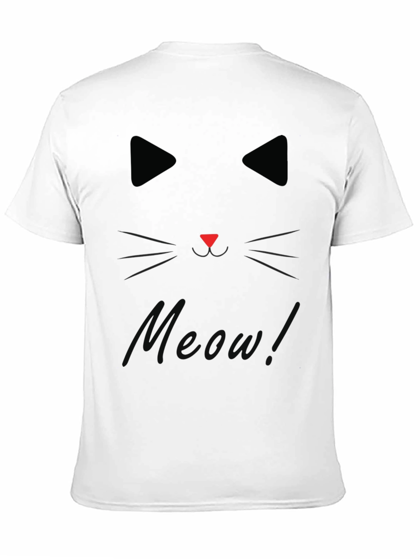 Black Cat Face Meow Graphic T-Shirt