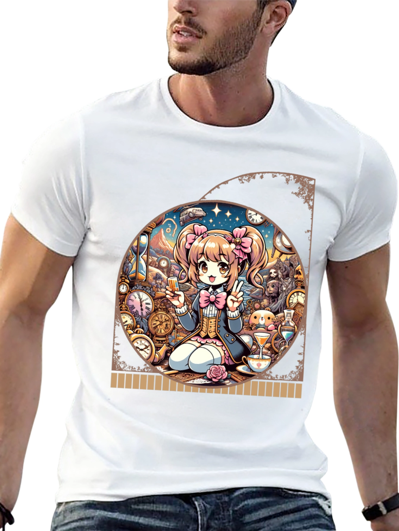 Anime Girl Time Travel Graphic Tee - Unique Design