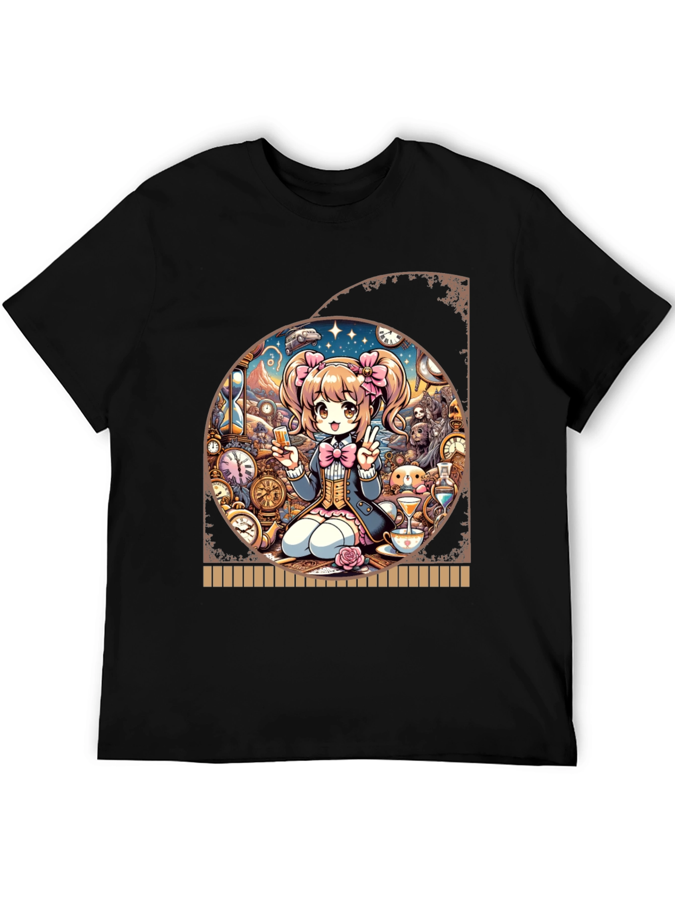 Anime Girl Time Travel Graphic Tee - Unique Design