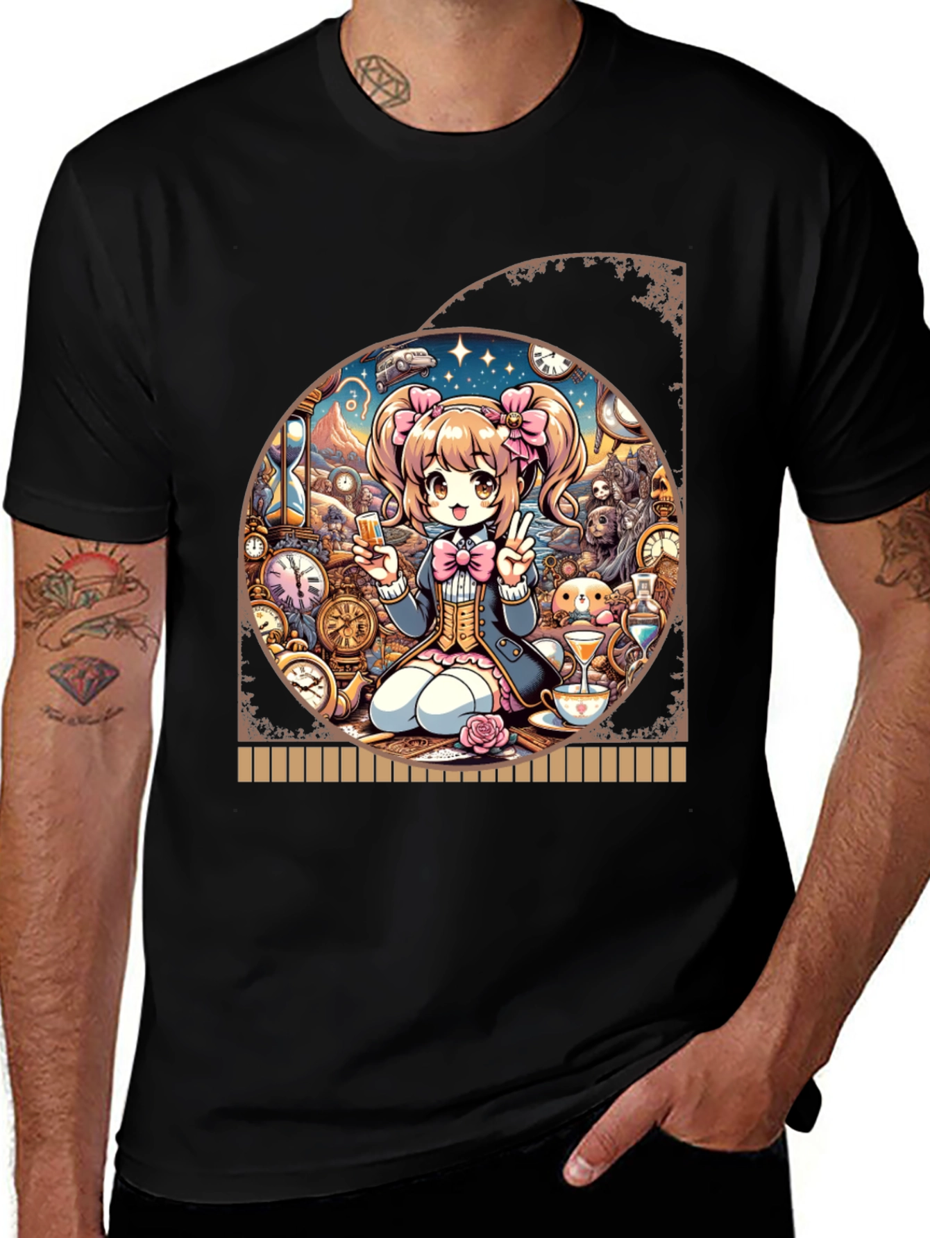 Anime Girl Time Travel Graphic Tee - Unique Design
