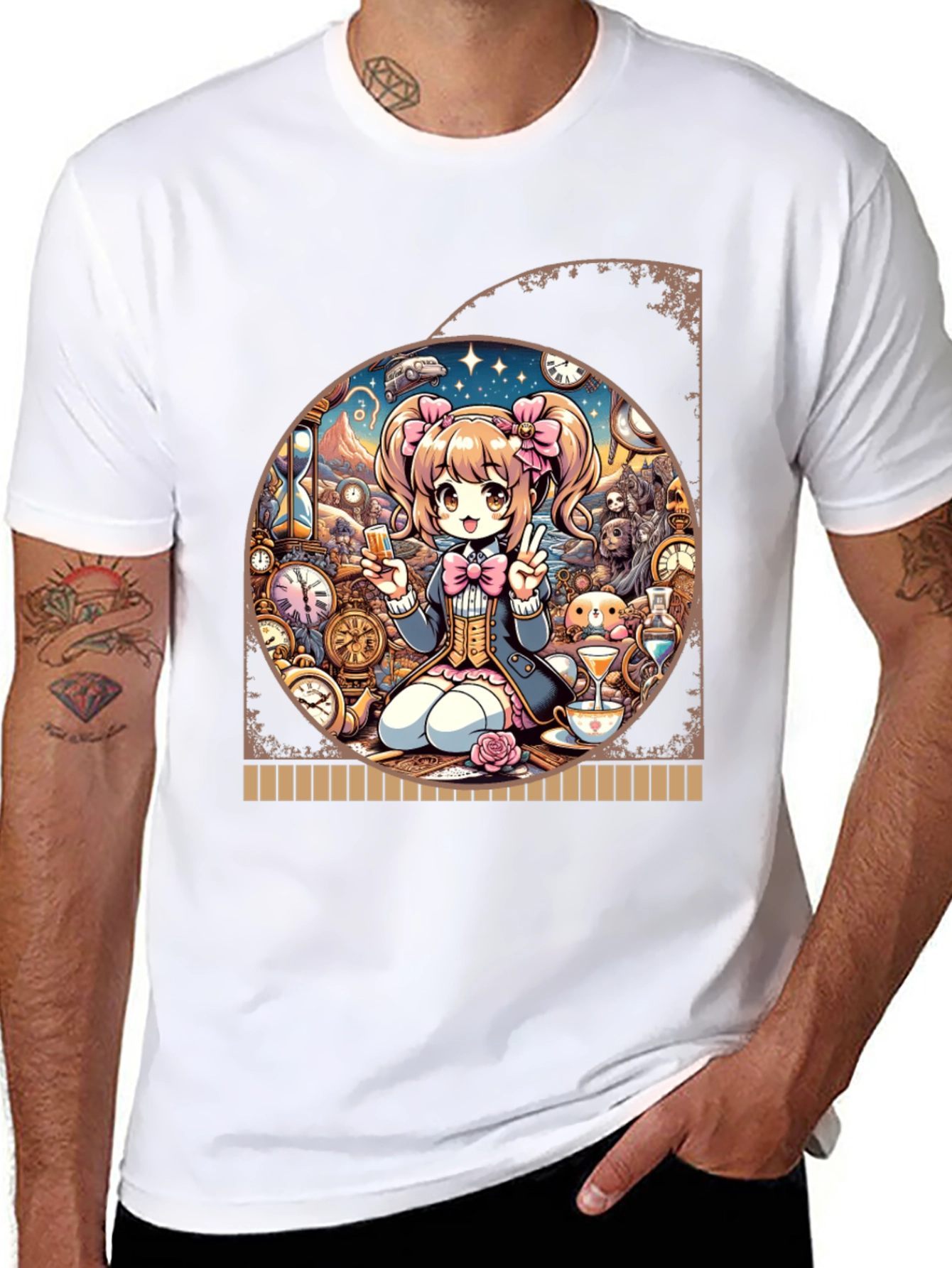 Anime Girl Time Travel Graphic Tee - Unique Design
