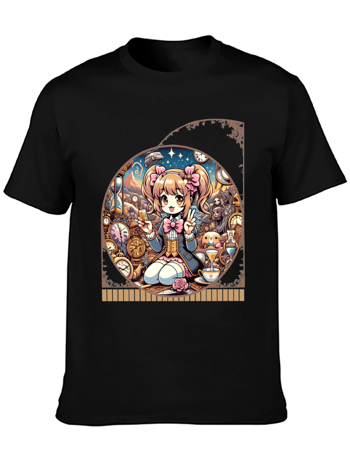 Anime Girl Time Travel Graphic Tee - Unique Design