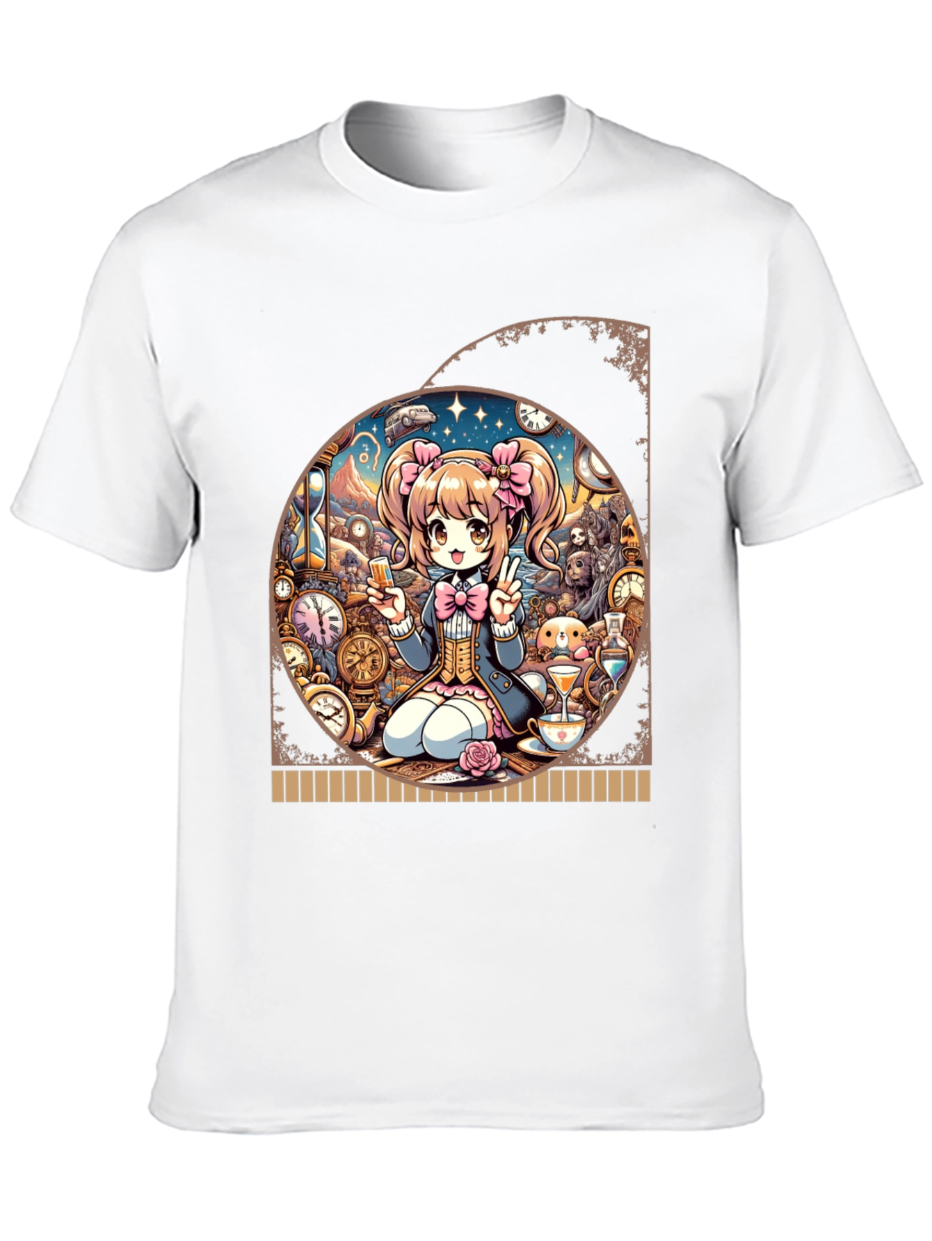 Anime Girl Time Travel Graphic Tee - Unique Design