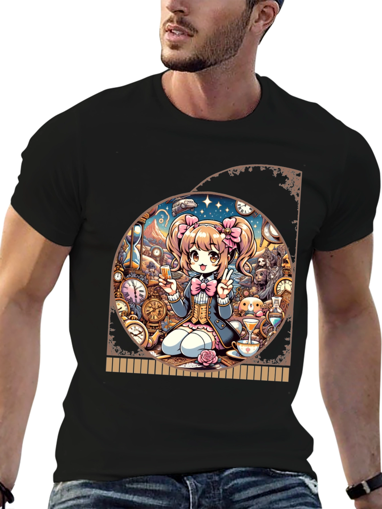 Anime Girl Time Travel Graphic Tee - Unique Design