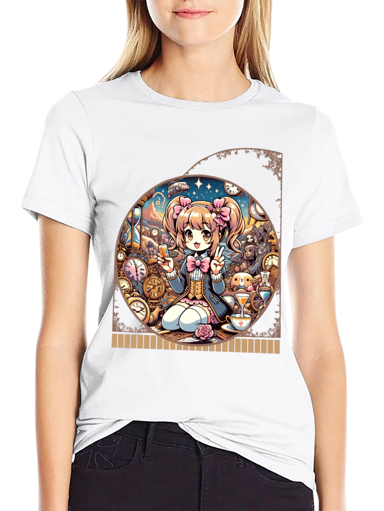 Anime Girl Time Travel Graphic Tee - Unique Design